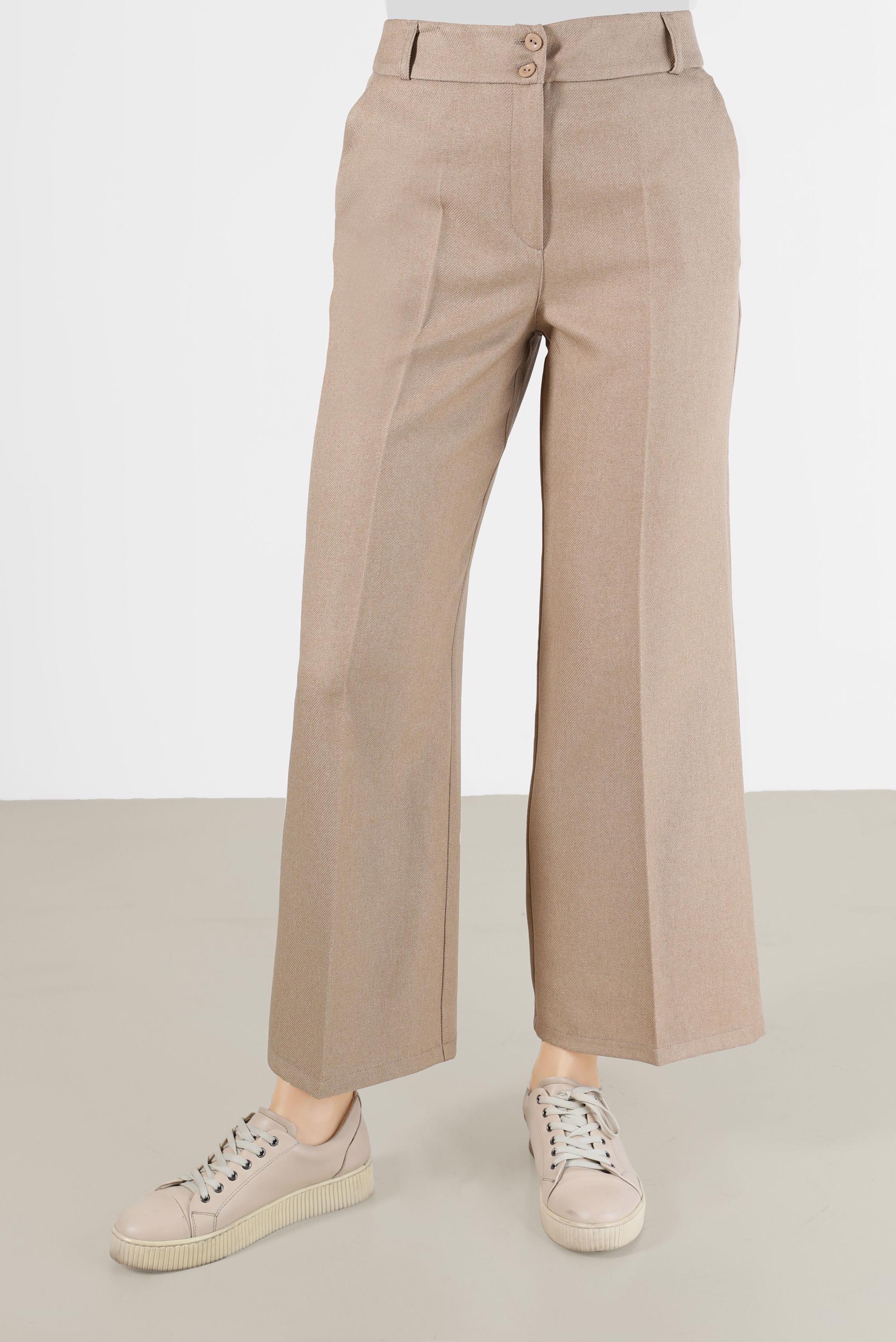 Tesettür giyim BEJ GENİŞ KESİM PANTOLON 70288 