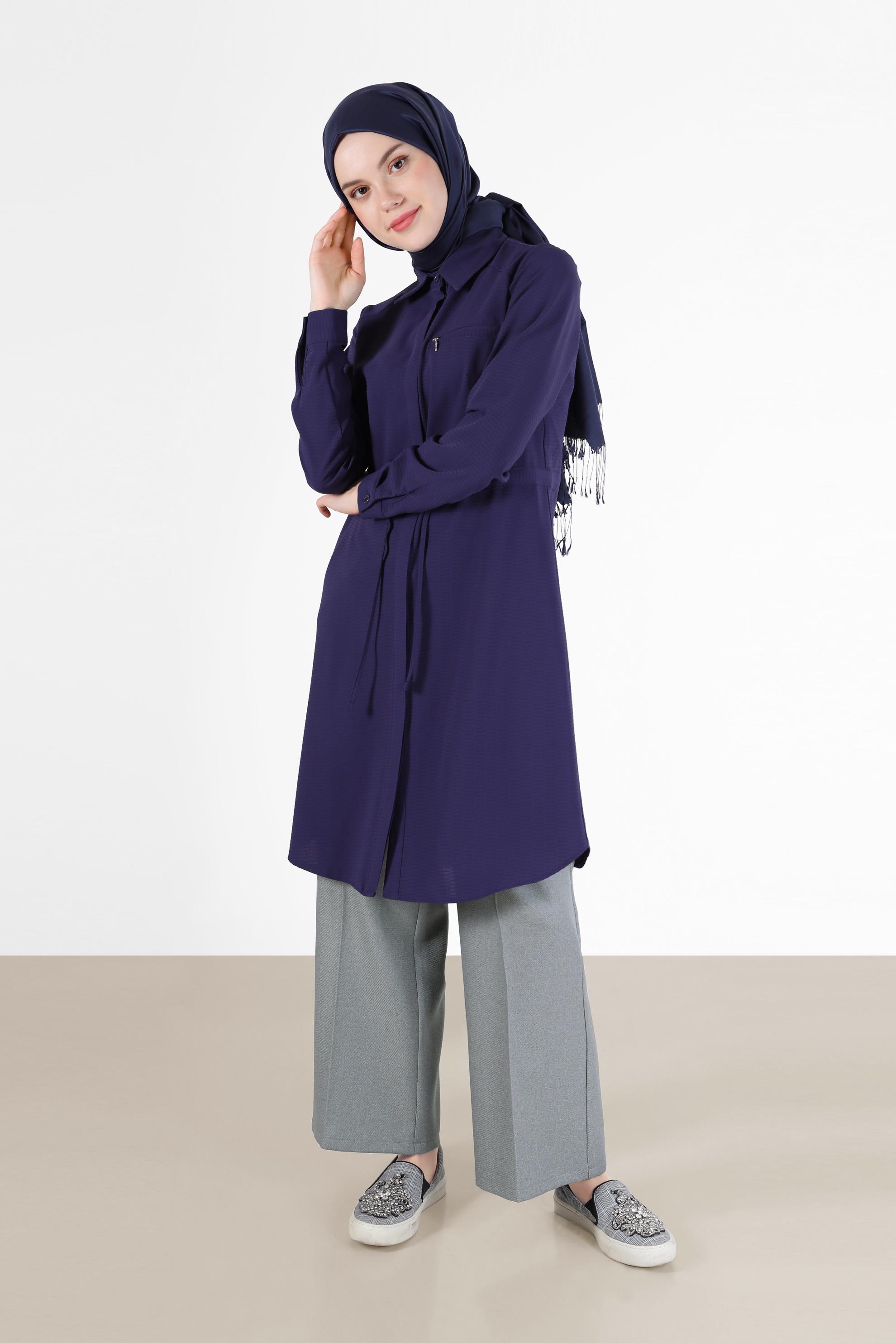 Tesettür giyim GRİ GENİŞ KESİM PANTOLON 70288 