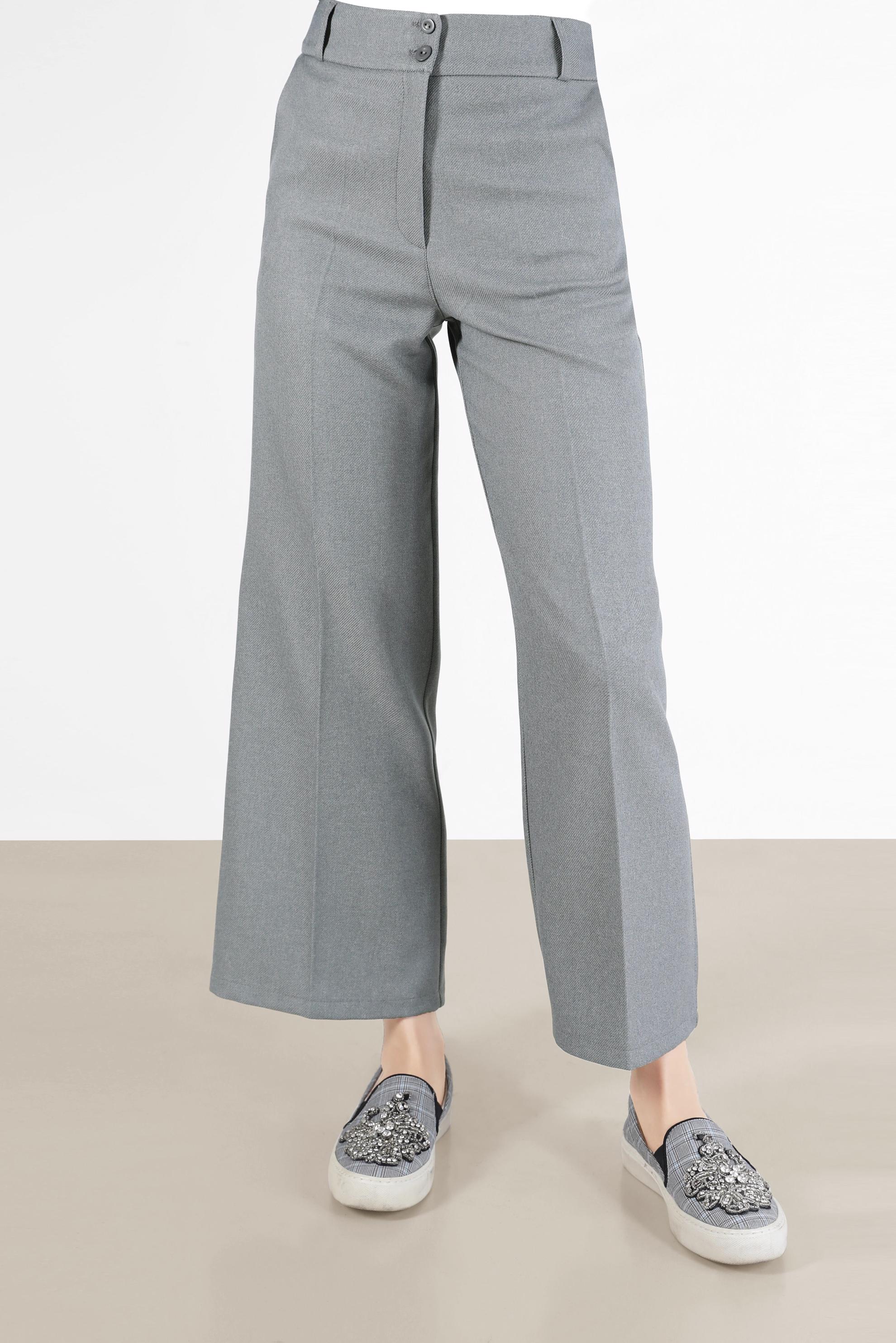 Tesettür giyim GRİ GENİŞ KESİM PANTOLON 70288 