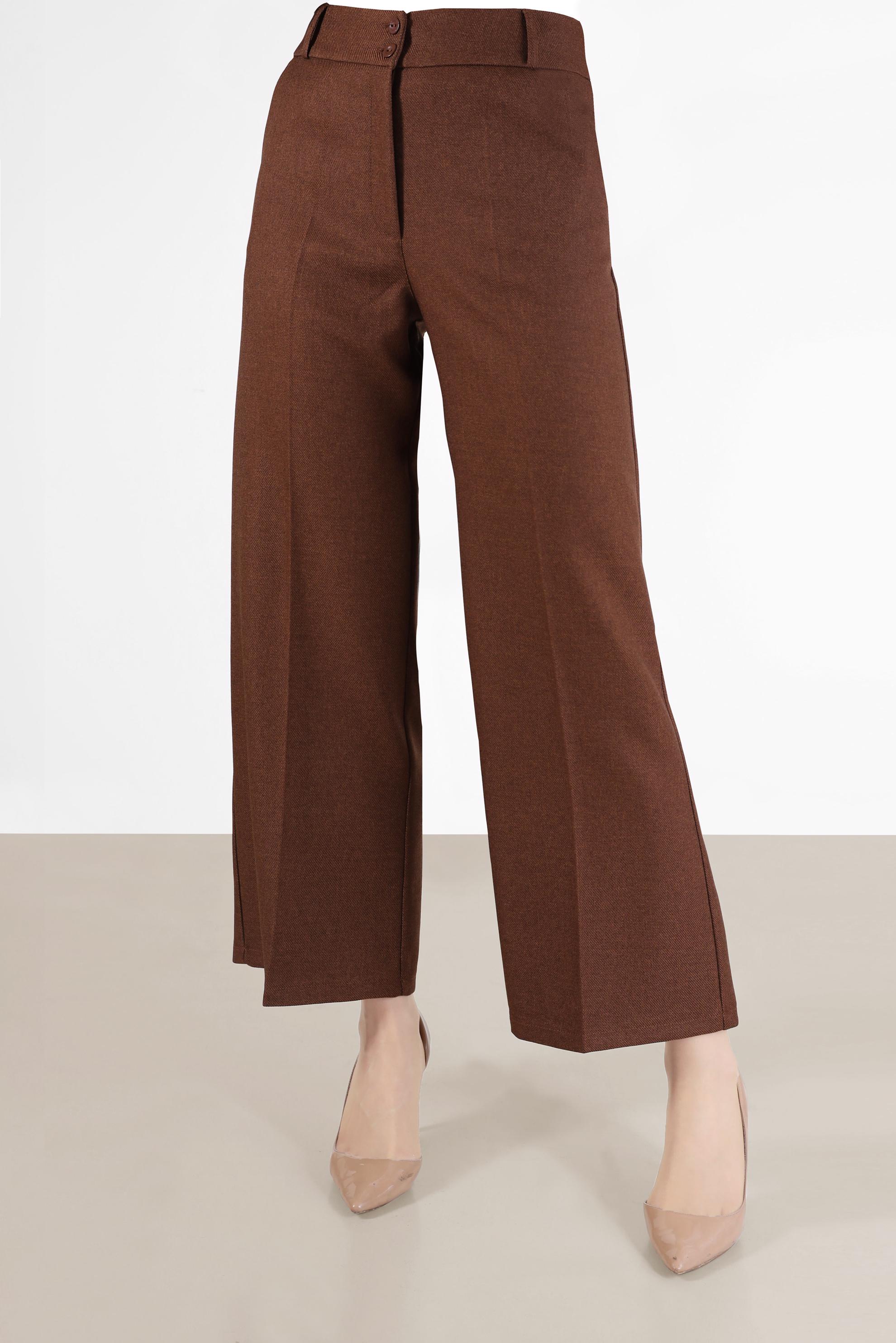 Tesettür giyim KAHVE GENİŞ KESİM PANTOLON 70288 