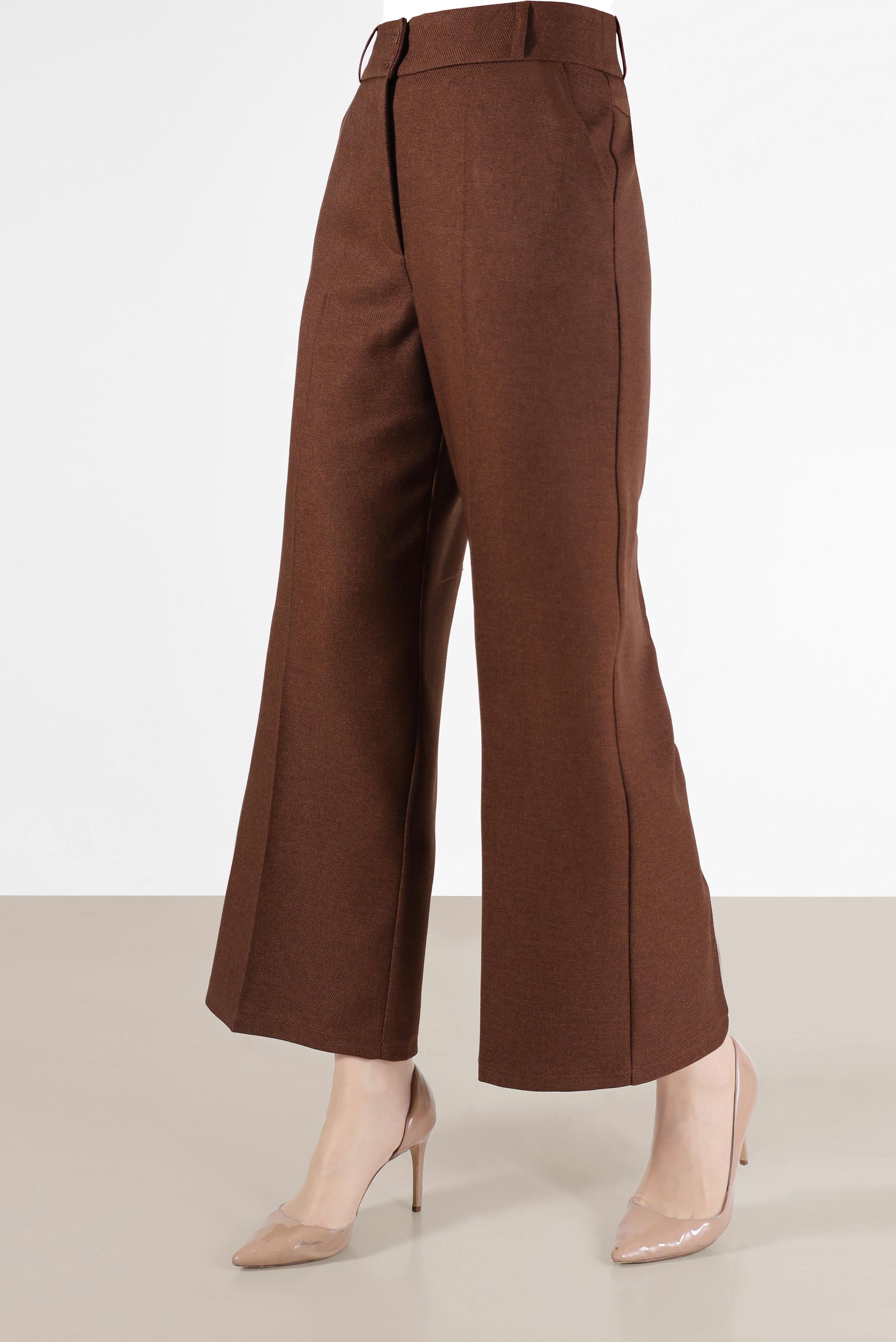 Tesettür giyim KAHVE GENİŞ KESİM PANTOLON 70288 