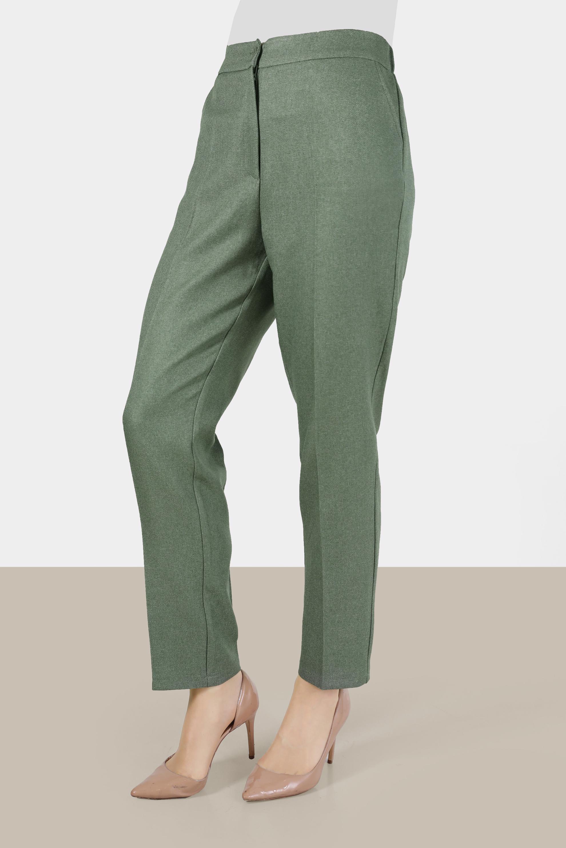 Tesettür giyim YEŞİL DAR PAÇA KLASİK PANTOLON 70289 