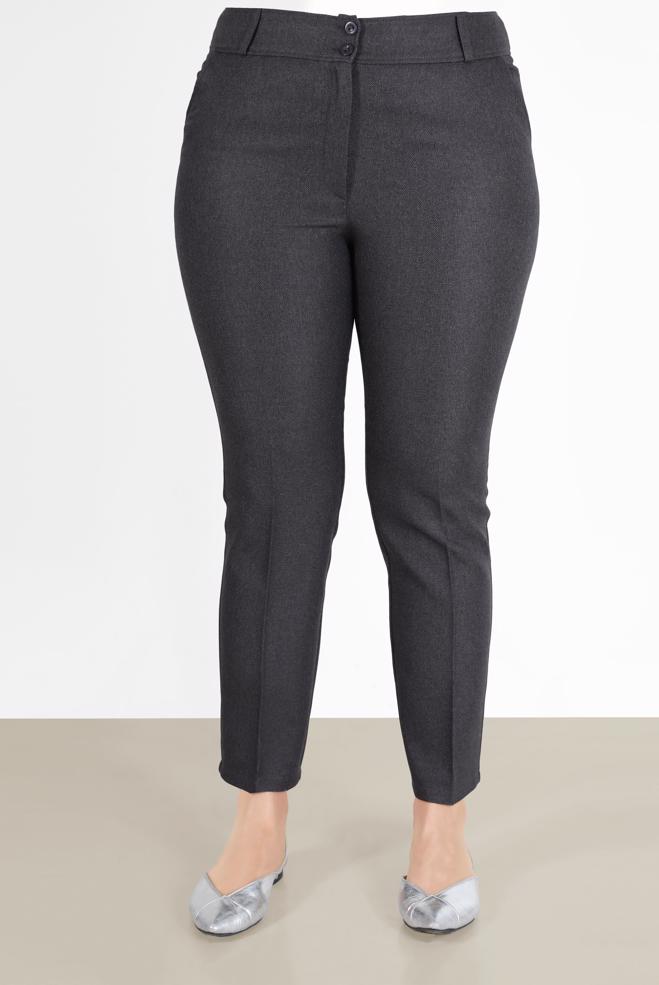Vêtements hijab GRIS PANTALON À JAMBE SKINNY 70290 - ALVİNA