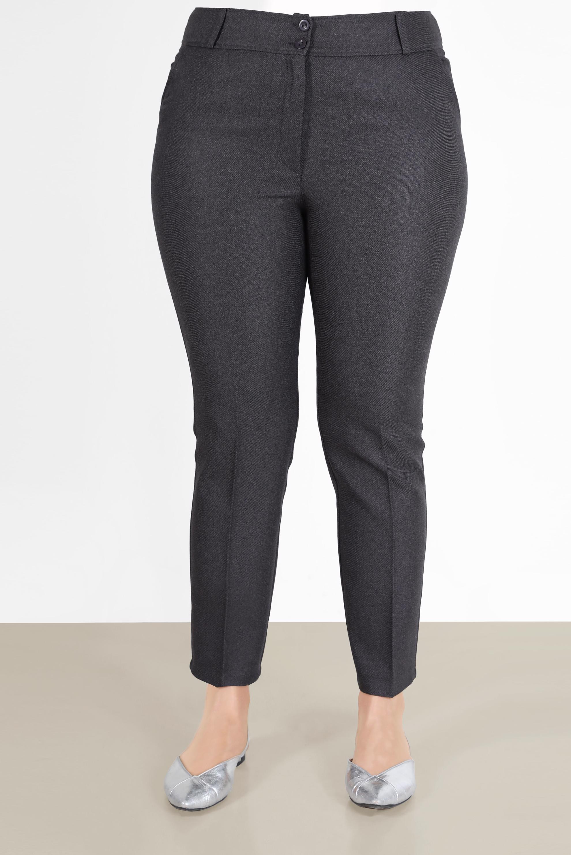 Tesettür giyim GRİ DAR PAÇA BÜYÜK BEDEN PANTOLON 70290