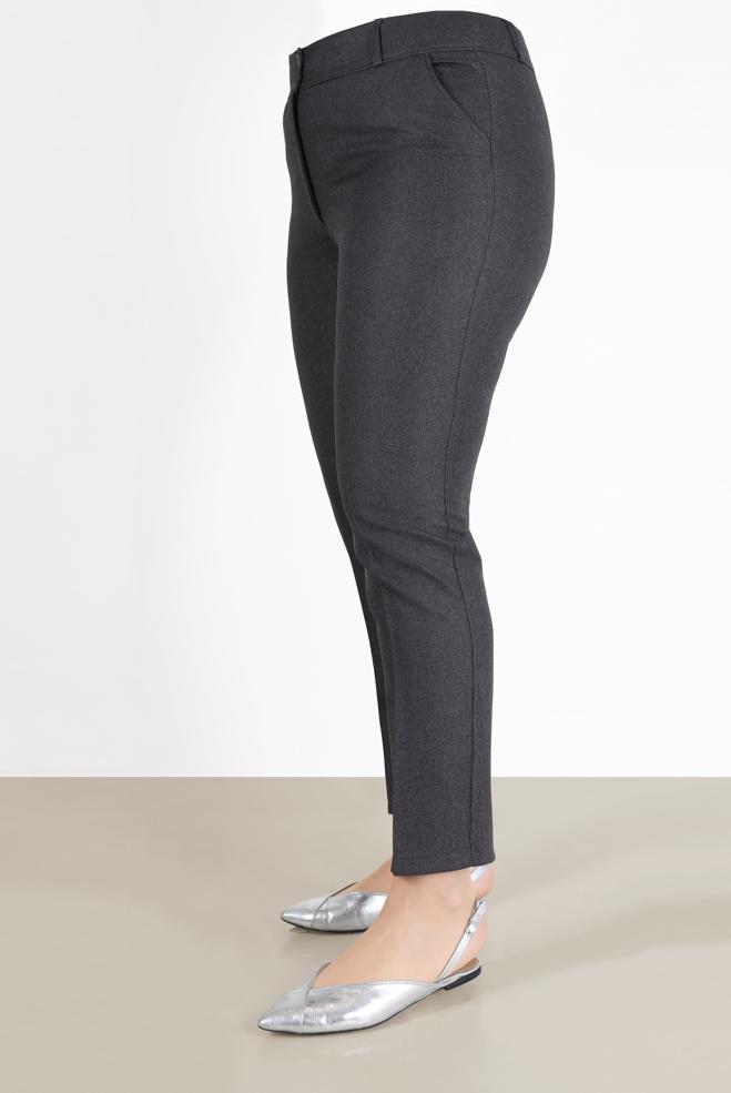 Vêtements hijab GRIS PANTALON À JAMBE SKINNY 70290 - ALVİNA