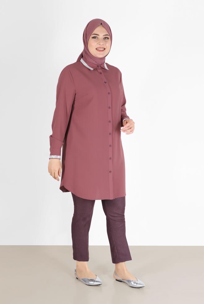 Vêtements hijab PRUNE PANTALON À JAMBE SKINNY 70290 - ALVİNA