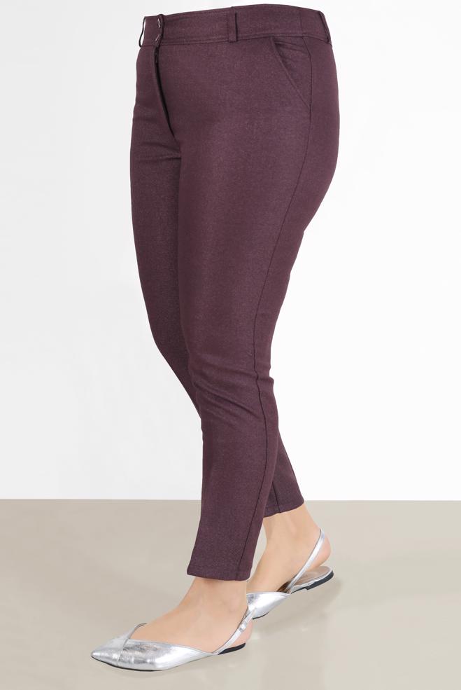 Vêtements hijab PRUNE PANTALON À JAMBE SKINNY 70290 - ALVİNA