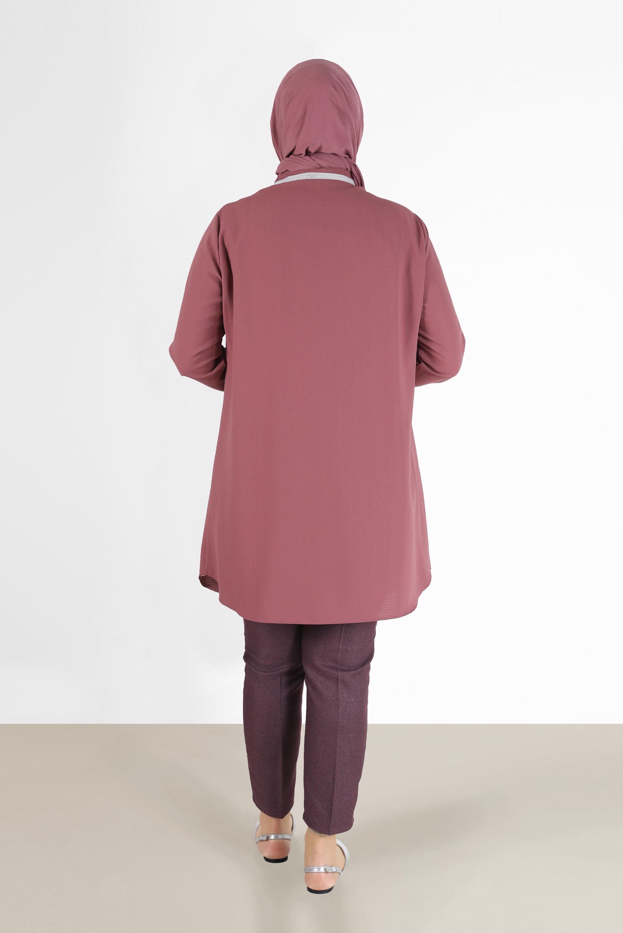 Tesettür giyim MÜRDÜM DAR PAÇA BÜYÜK BEDEN PANTOLON 70290