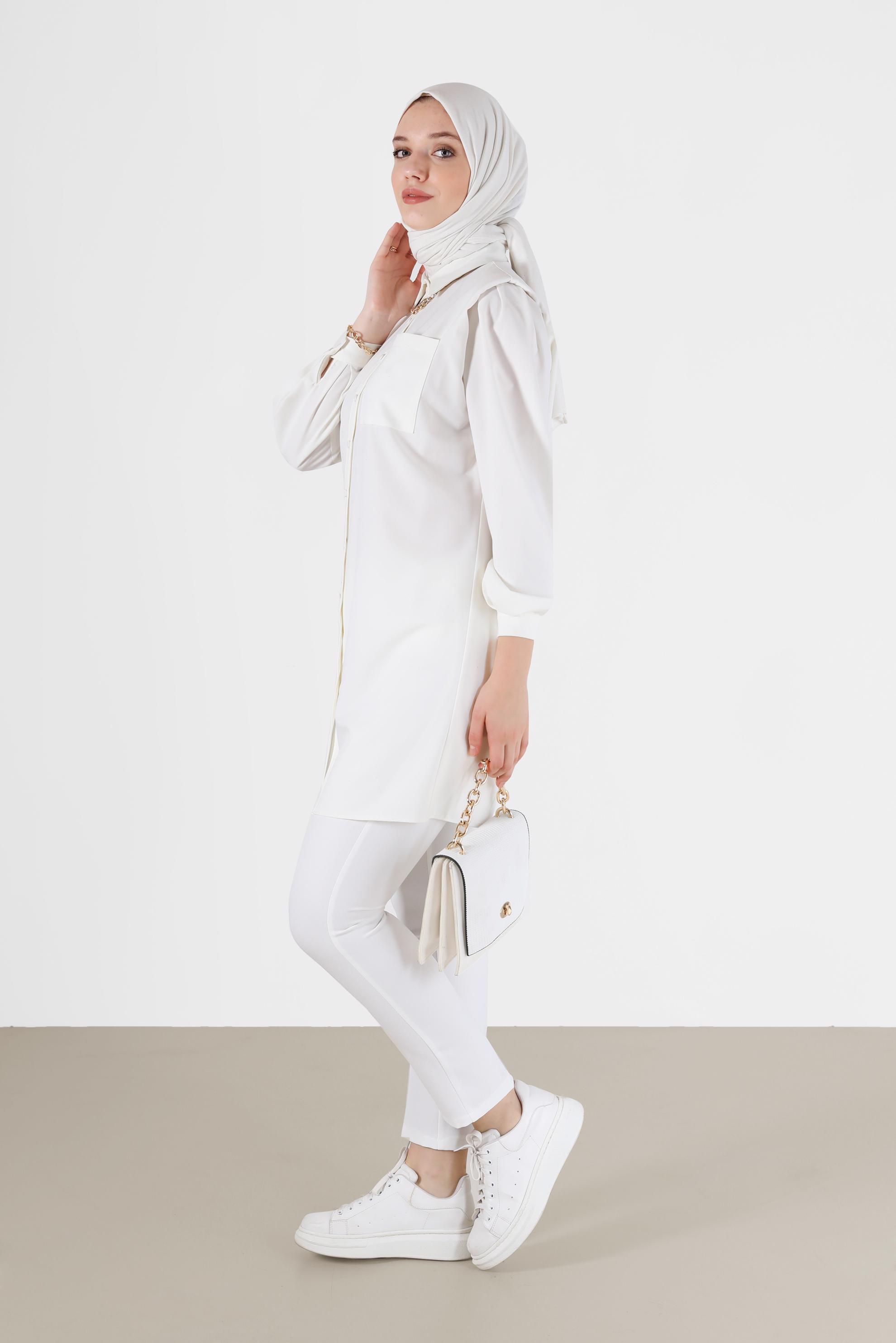 Hijab clothing WHITE CLASSIC TROUSERS 70291