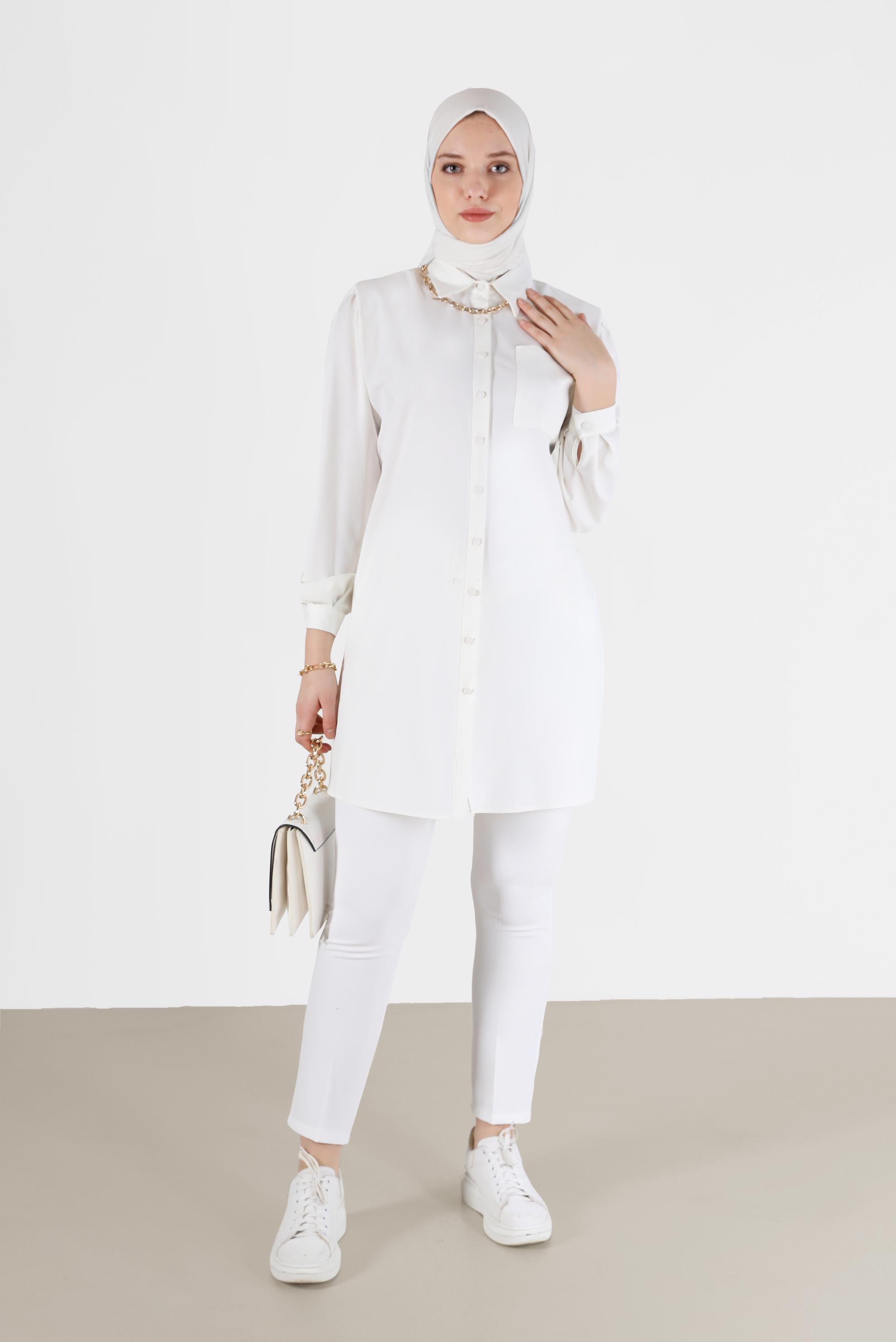 Hijab clothing WHITE CLASSIC TROUSERS 70291