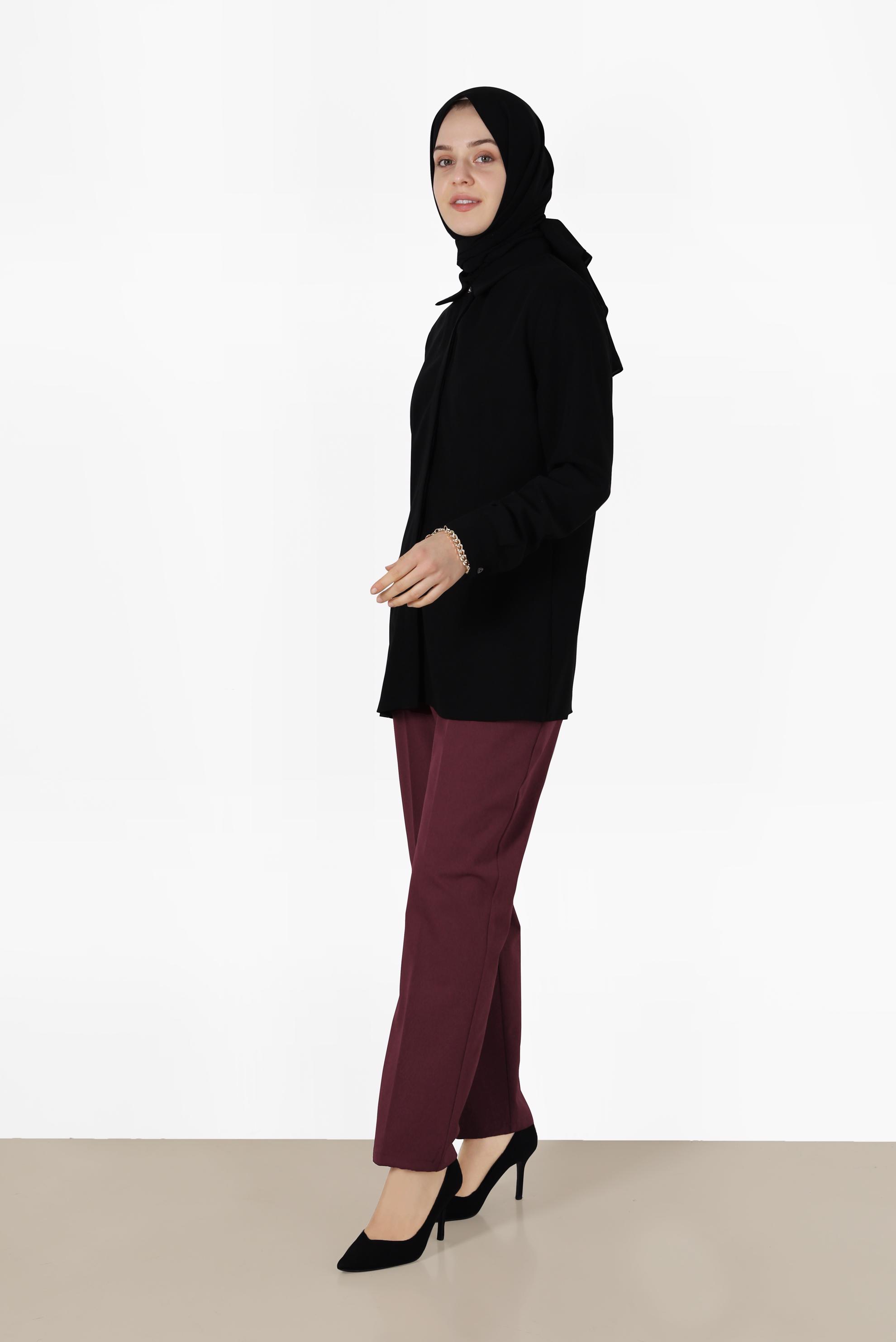 Tesettür giyim BORDO KLASİK KESİM PANTOLON 70292 