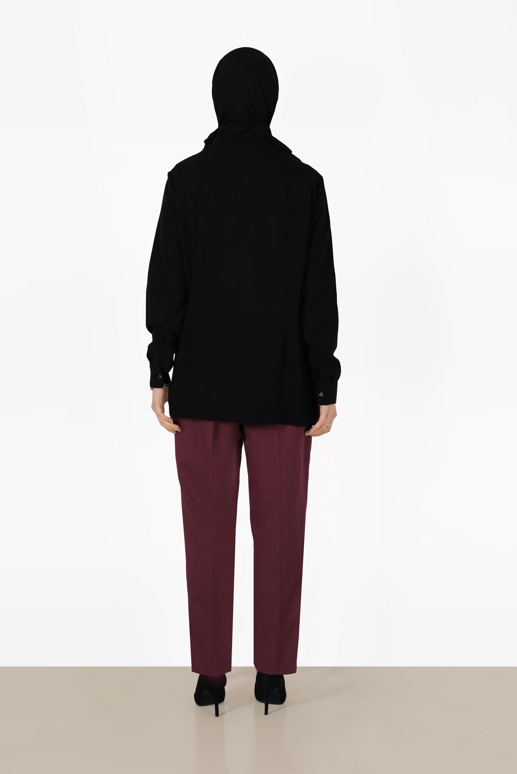 Tesettür giyim BORDO KLASİK KESİM PANTOLON 70292 