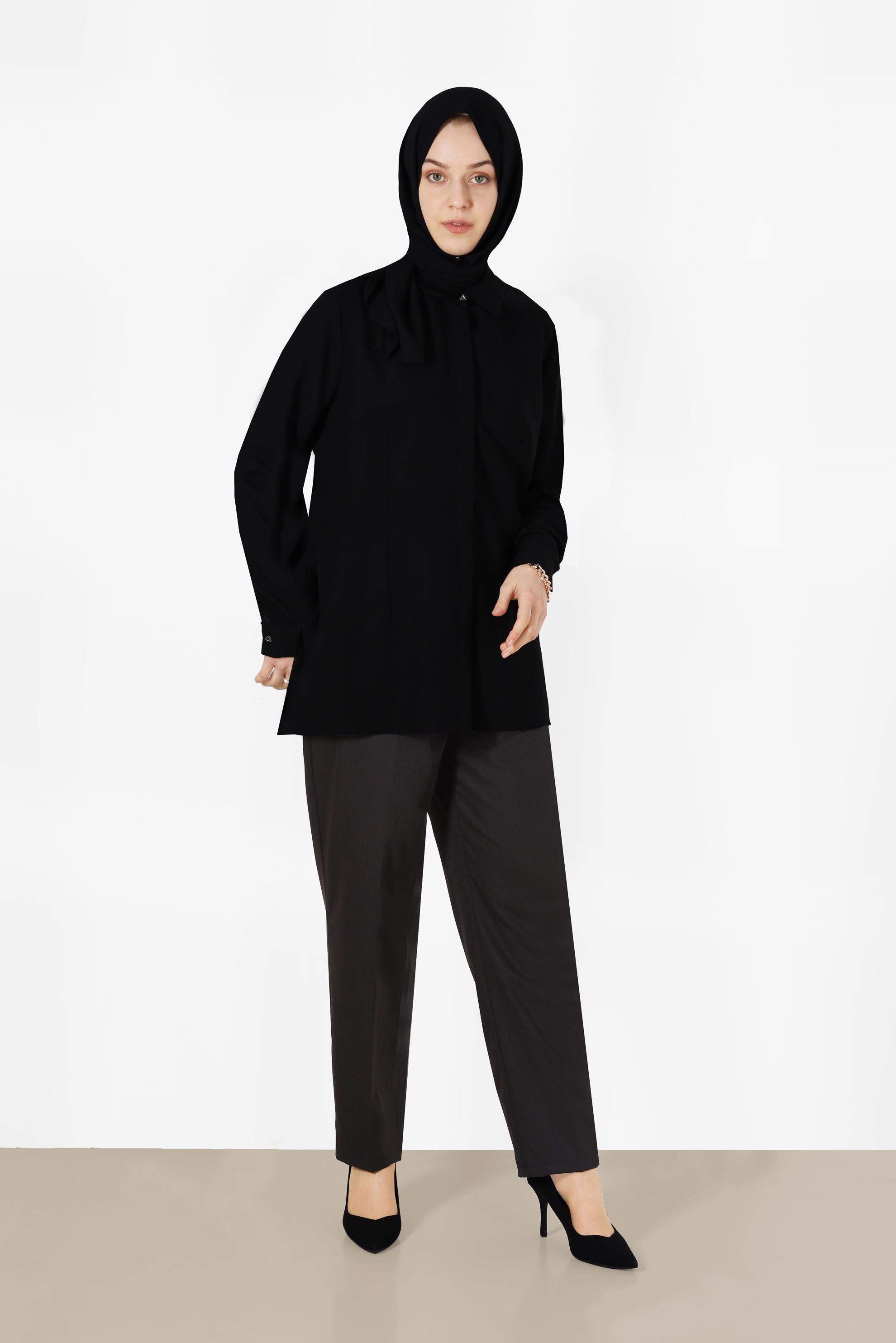 Tesettür giyim KAHVE KLASİK KESİM PANTOLON 70292 