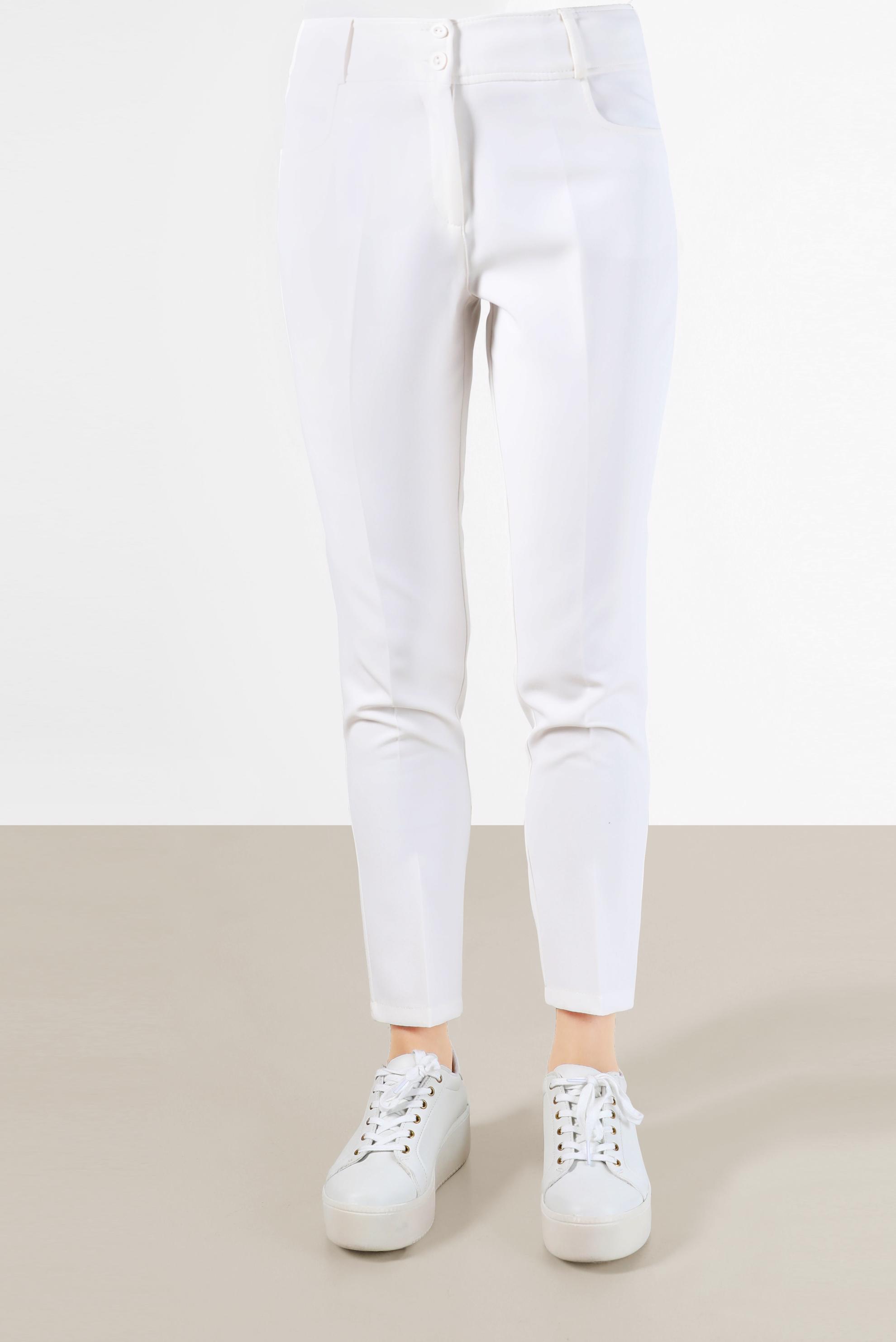 Tesettür giyim BEYAZ DAR PAÇA PANTOLON 70294 