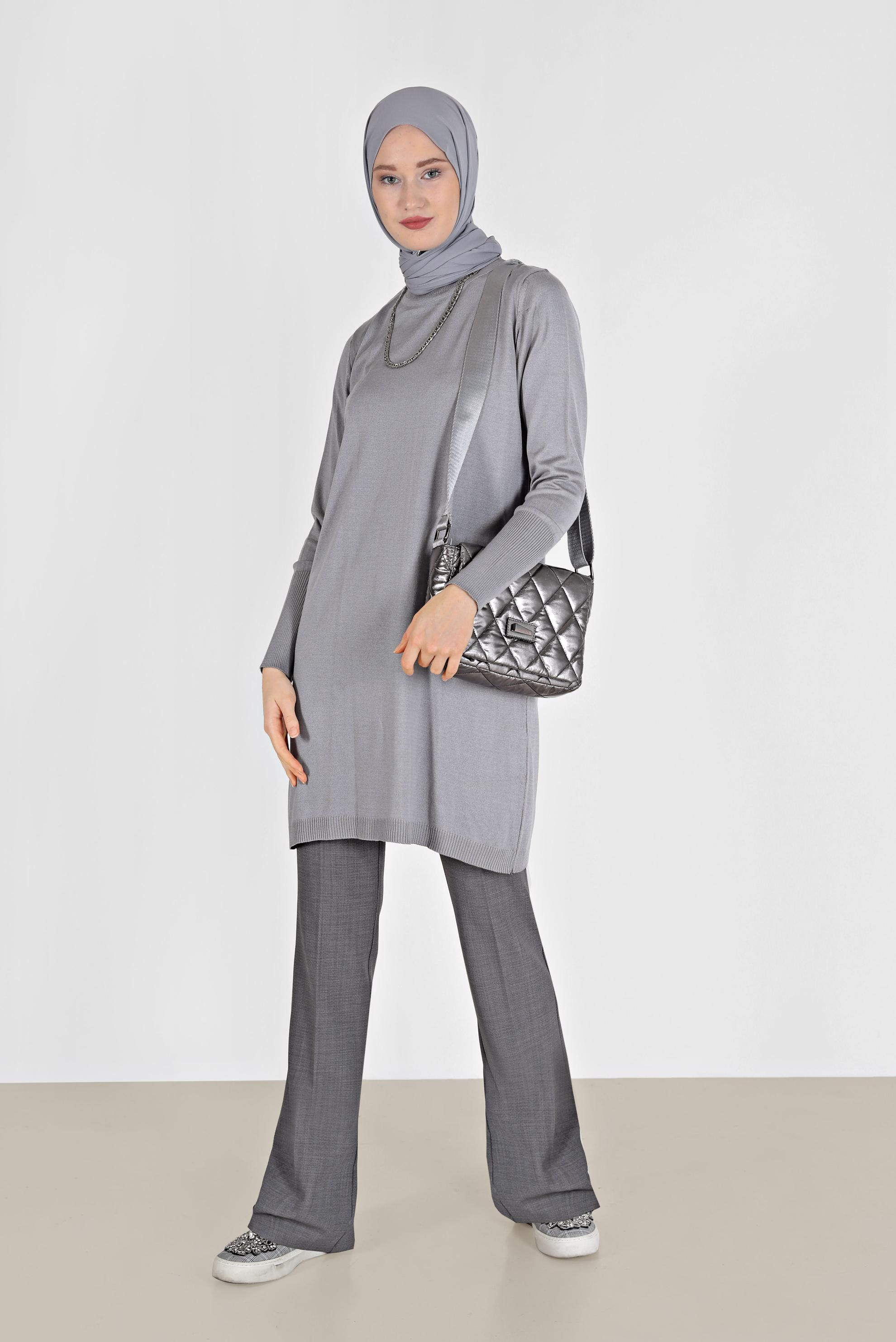 Hijab clothing GREY FLARED TROUSERS 70296 