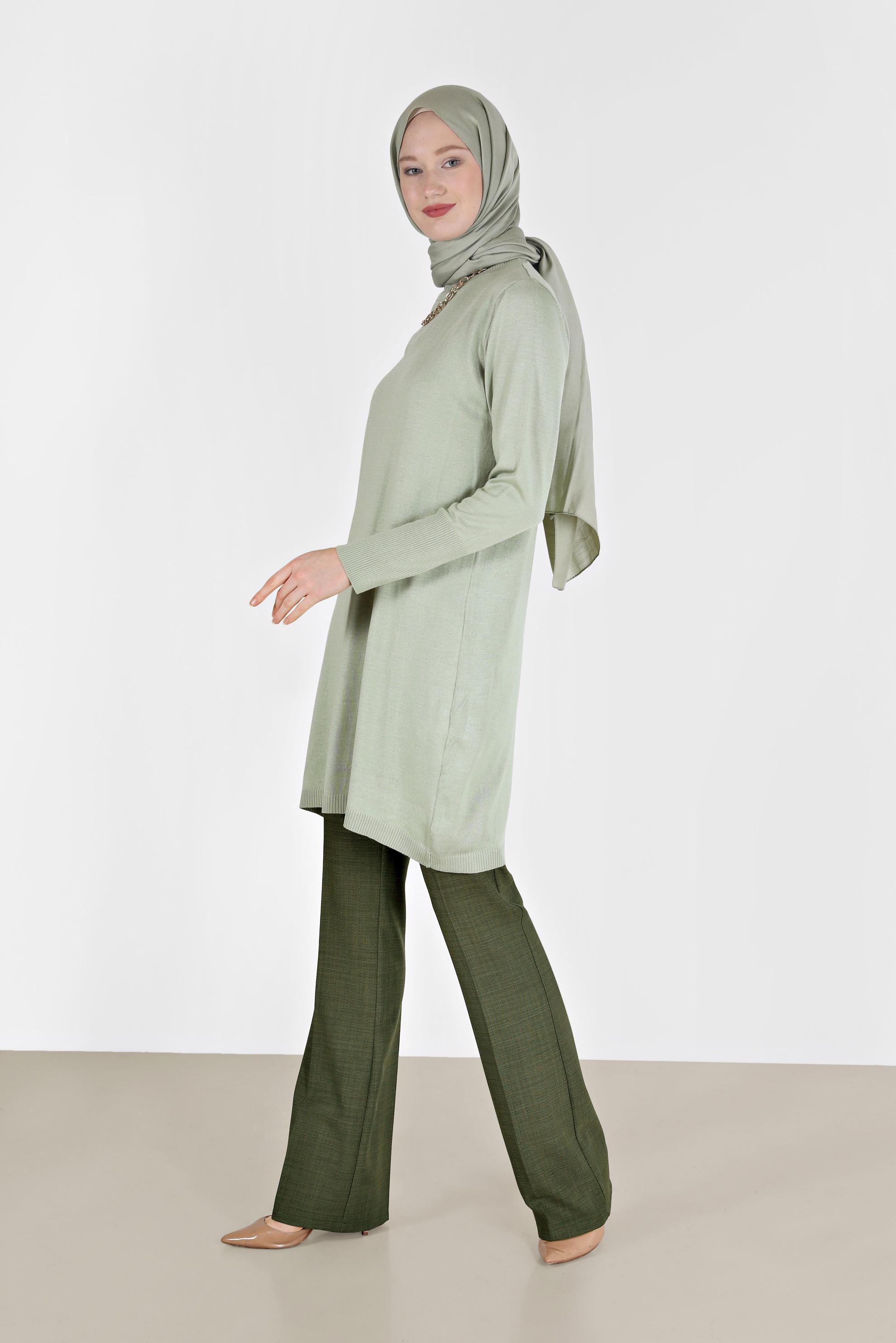 Tesettür giyim HAKİ İSPANYOL PAÇA PANTOLON 70296 