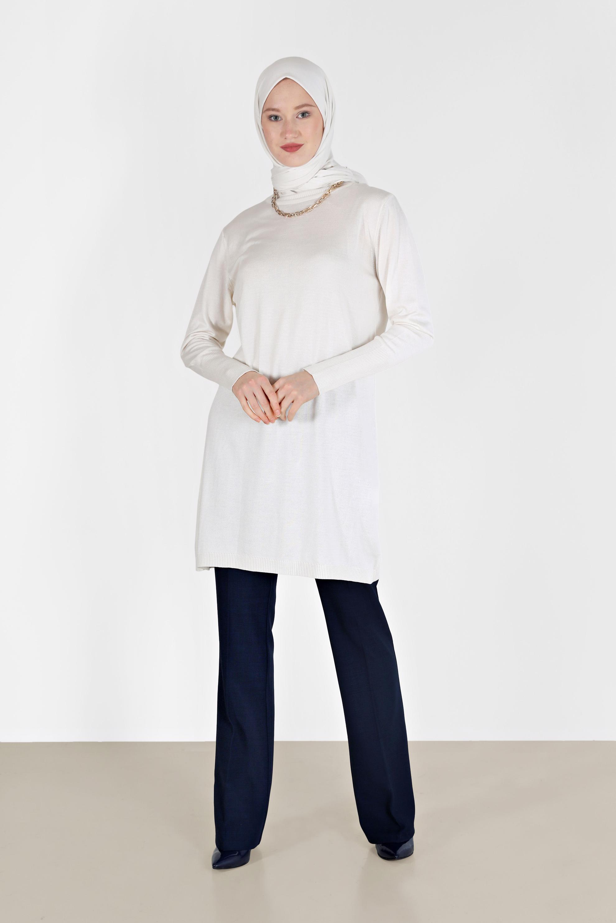 Tesettür giyim LACİVERT İSPANYOL PAÇA PANTOLON 70296 