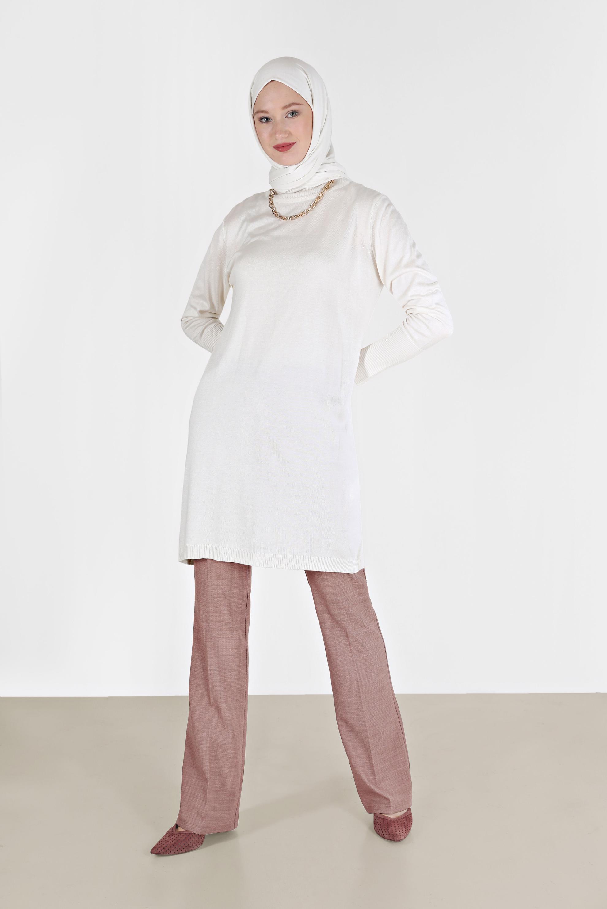 Tesettür giyim PUDRA İSPANYOL PAÇA PANTOLON 70296 