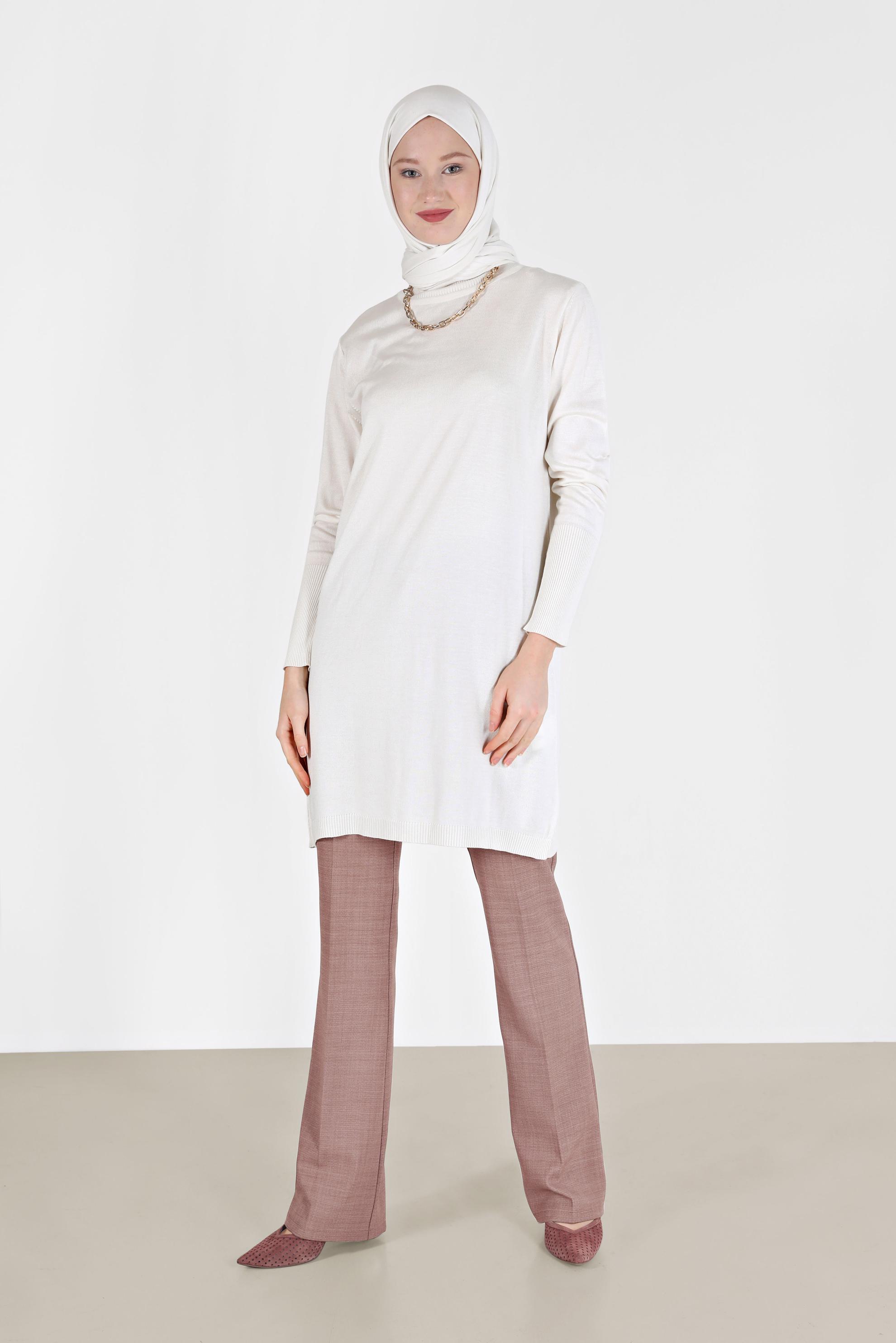 Tesettür giyim PUDRA İSPANYOL PAÇA PANTOLON 70296 