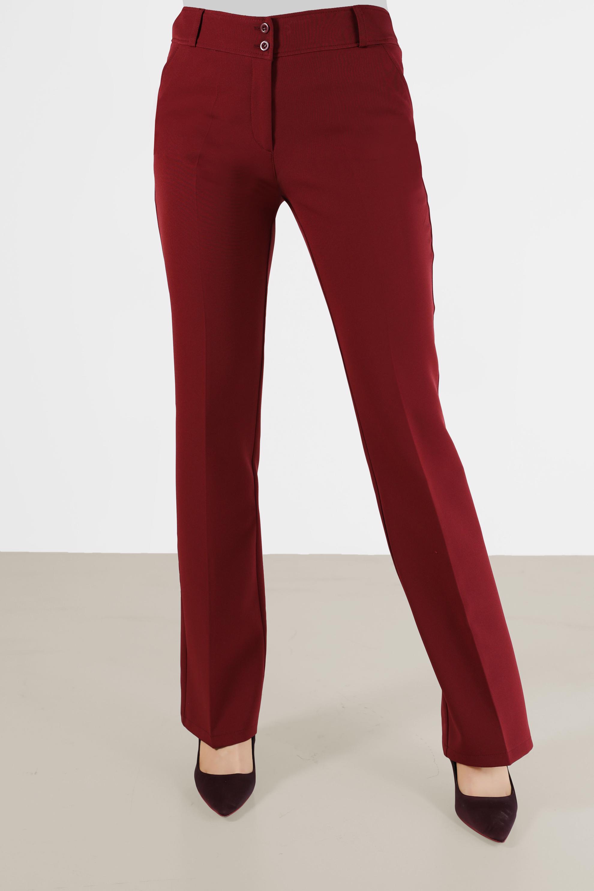 Tesettür giyim BORDO İSPANYOL PAÇA PANTOLON 70297 