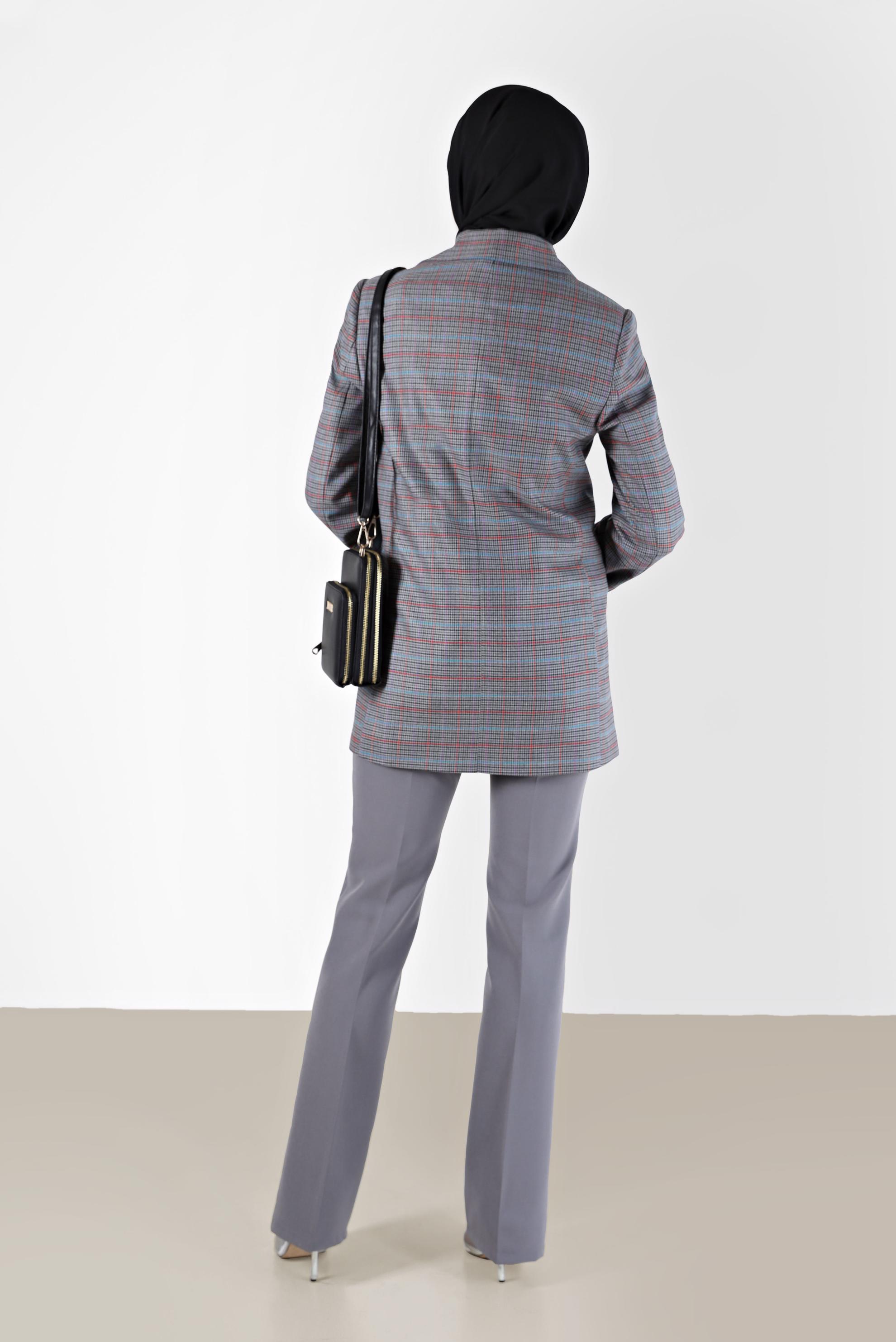 Tesettür giyim GRİ İSPANYOL PAÇA PANTOLON 70297 