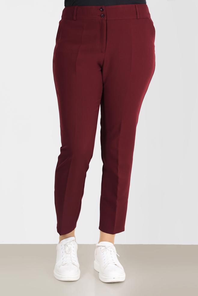 Vêtements hijab ROUGE BORDEAUX PANTALON COUPE CLASSIQUE 70298 - ALVİNA
