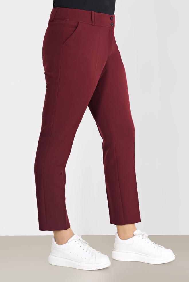 Vêtements hijab ROUGE BORDEAUX PANTALON COUPE CLASSIQUE 70298 - ALVİNA