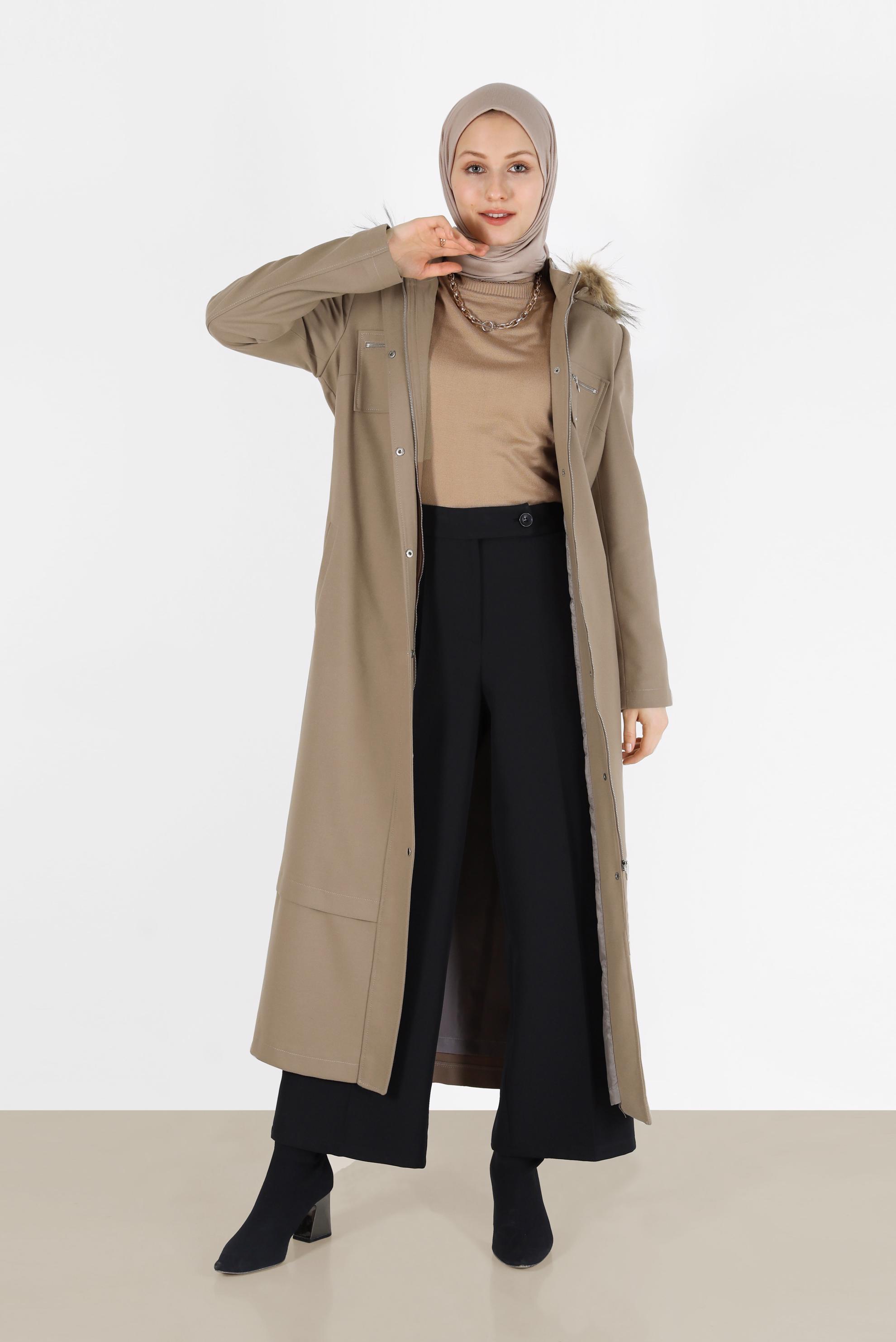 Vêtements hijab NOIR PANTALON LARGE BOUTONS 70300 