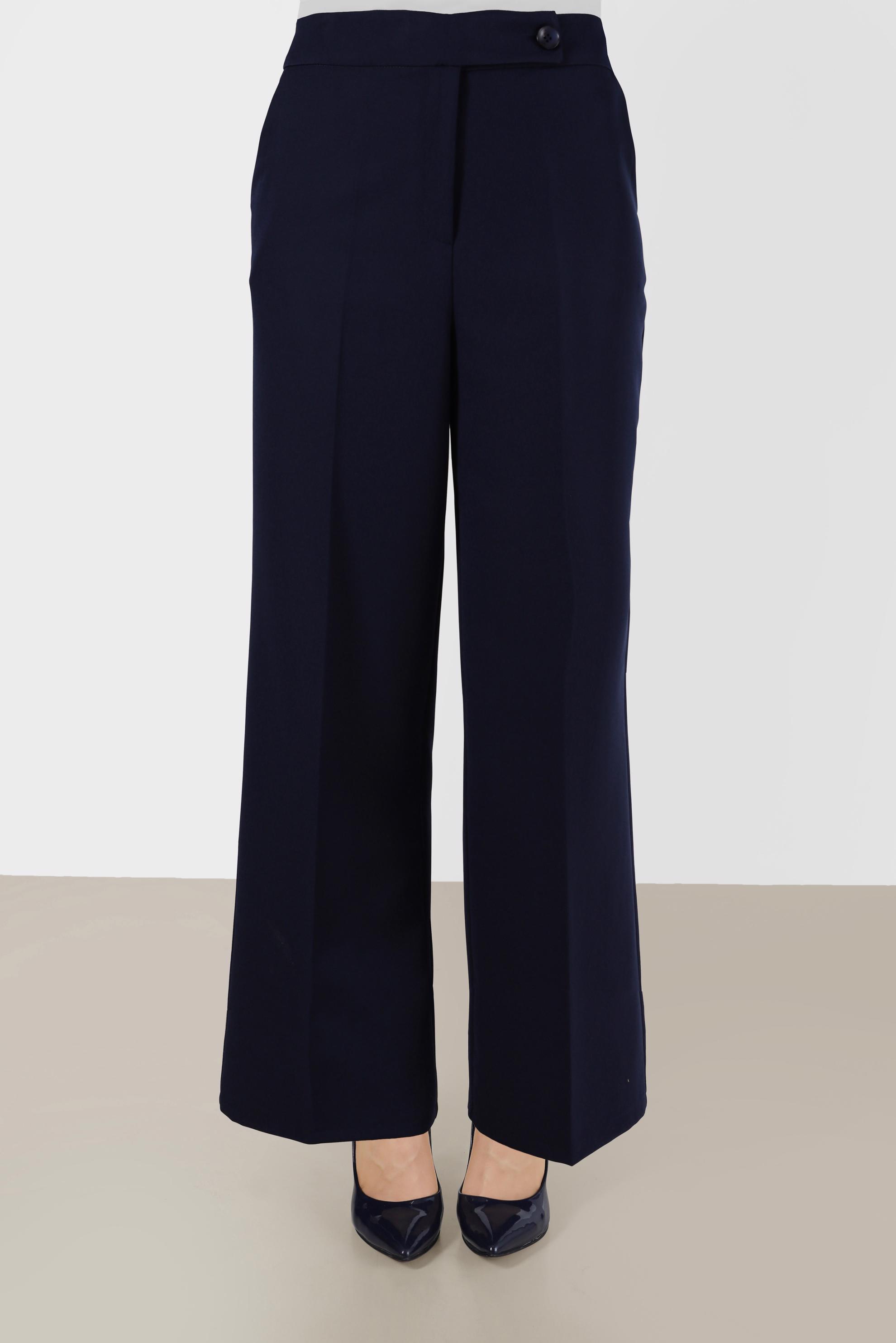 Tesettür giyim LACİVERT BELİ DÜĞMELİ GENİŞ PAÇA PANTOLON 70300 