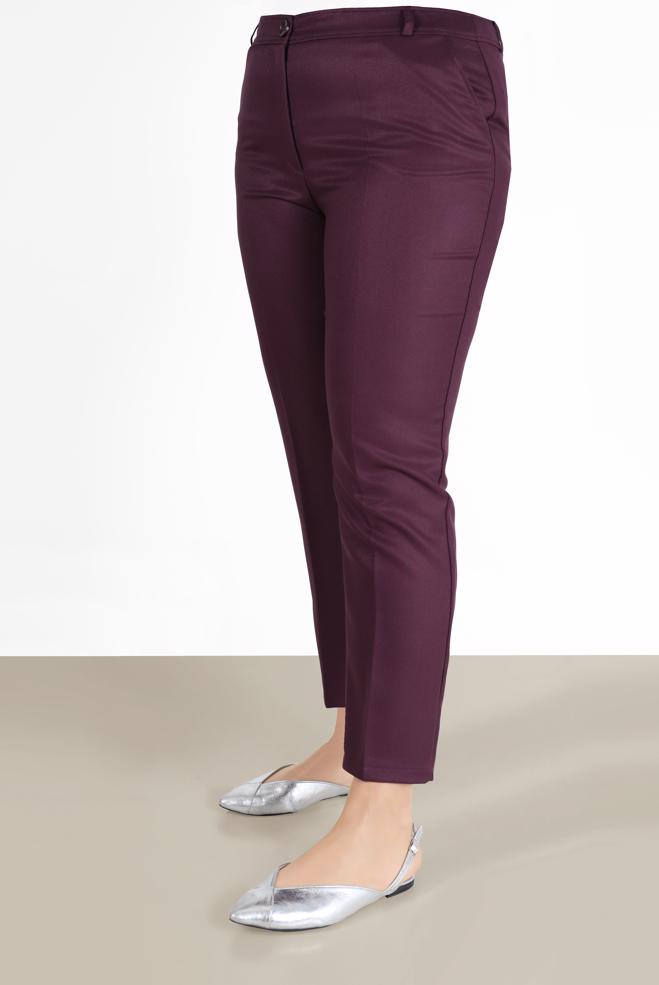 Vêtements hijab PRUNE PANTALON CLASSIQUE COUPE DROITE 70301 - ALVİNA