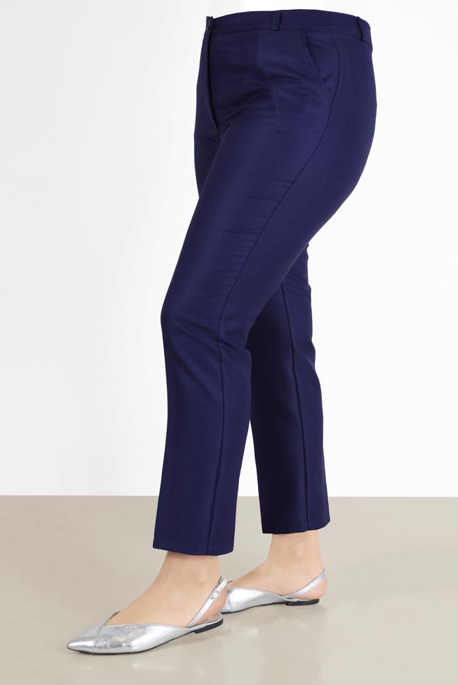 Vêtements hijab BLEU MARINE PANTALON CLASSIQUE COUPE DROITE 70301 - ALVİNA