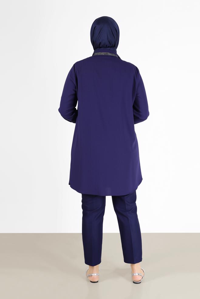 Vêtements hijab BLEU MARINE PANTALON CLASSIQUE COUPE DROITE 70301 - ALVİNA