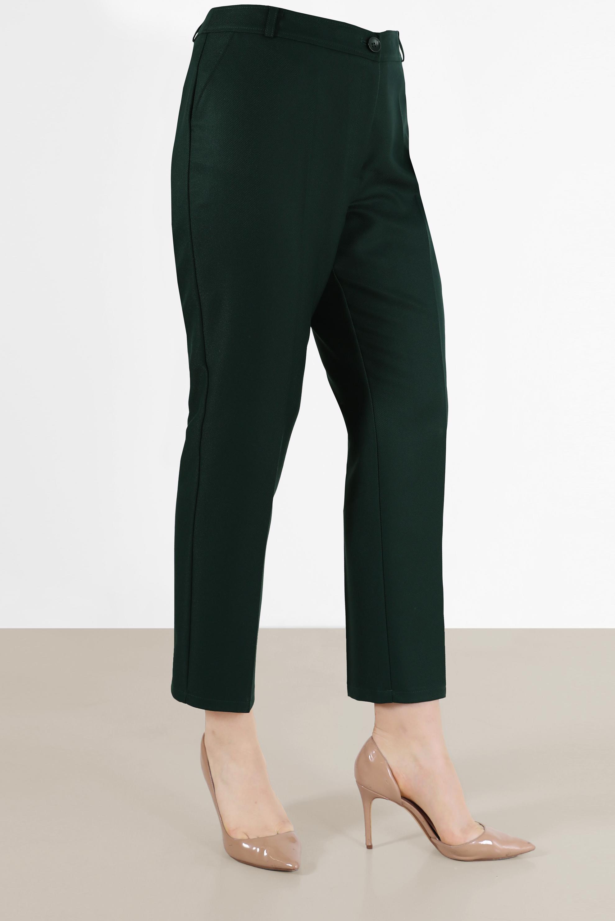 Tesettür giyim YEŞİL BORU PAÇA KLASİK PANTOLON 70301 