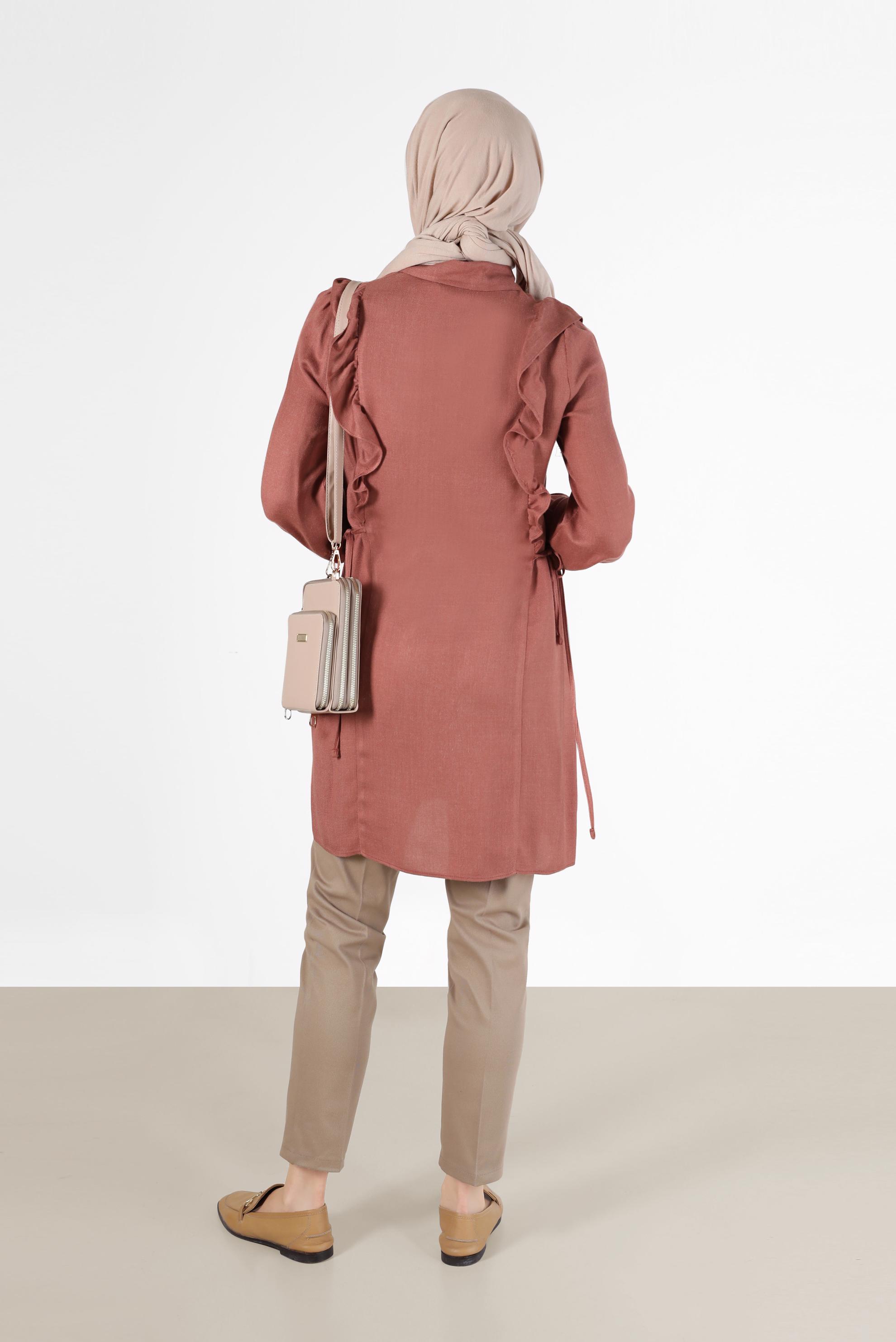 Tesettür giyim BEJ DAR PAÇA PANTOLON 70307 