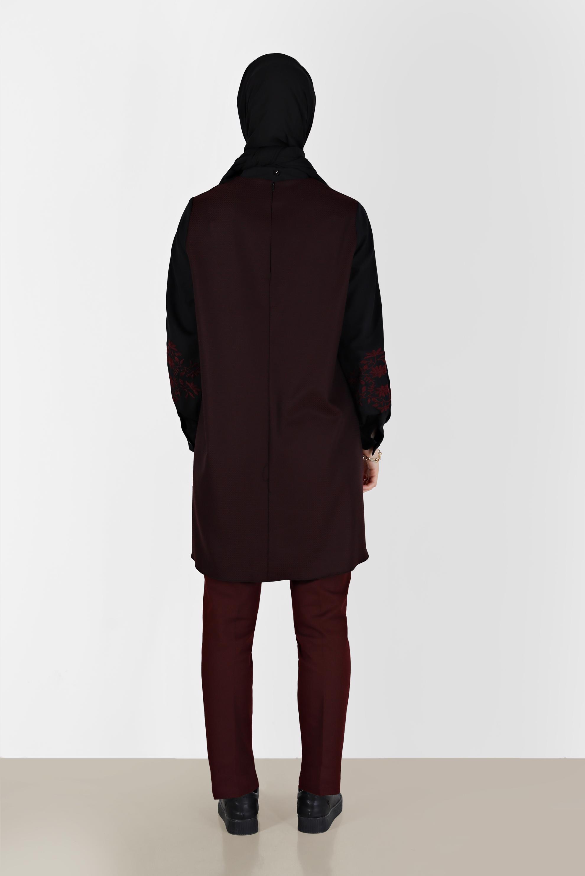 Tesettür giyim BORDO DAR PAÇA PANTOLON 70307 