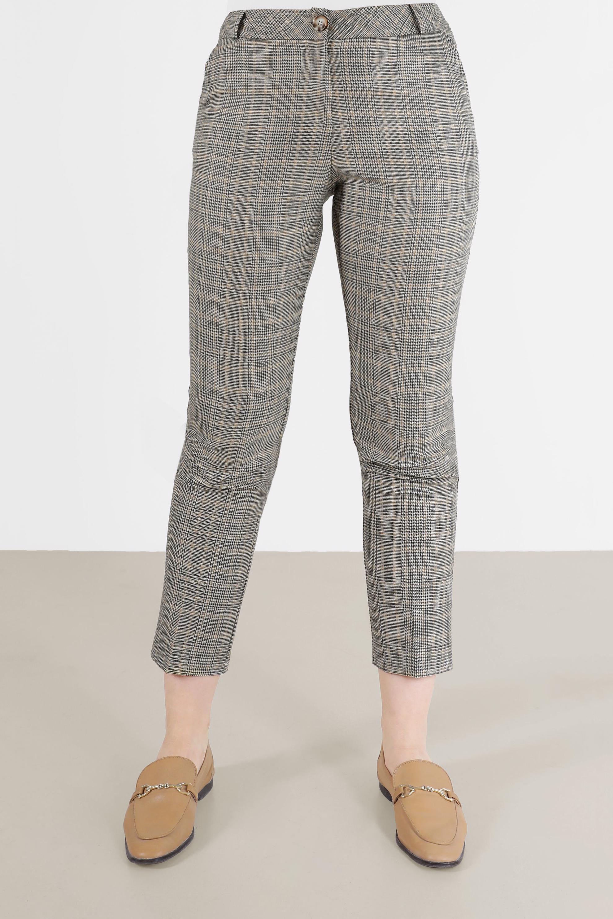 Hijab clothing YELLOW CHECKED SKINNY PANTS 70310 