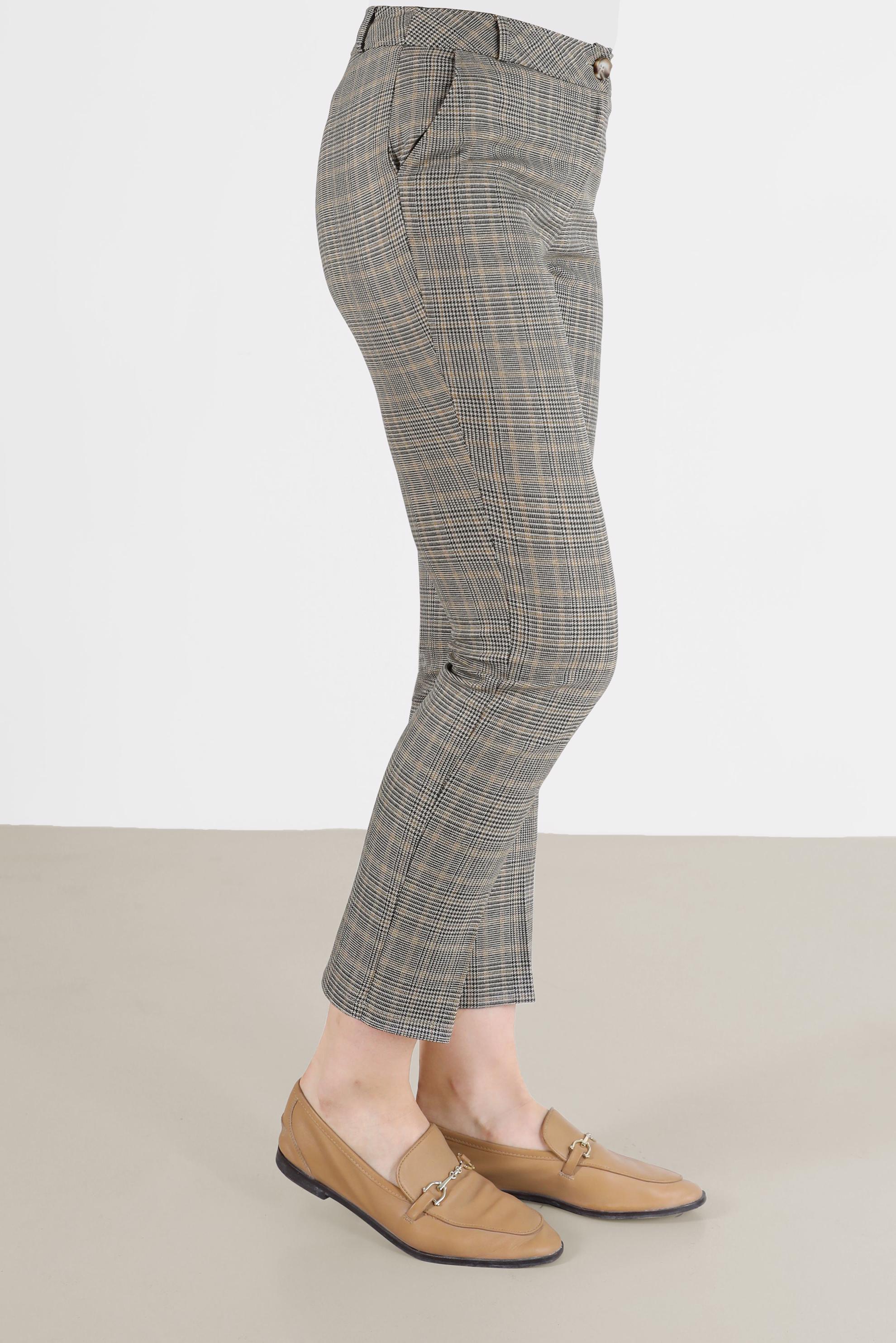 Hijab clothing YELLOW CHECKED SKINNY PANTS 70310 