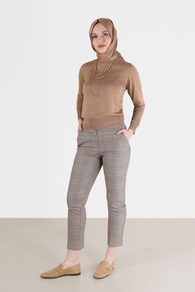 Hijab clothing  CHECKED SKINNY PANTS 70310  - ALVİNA