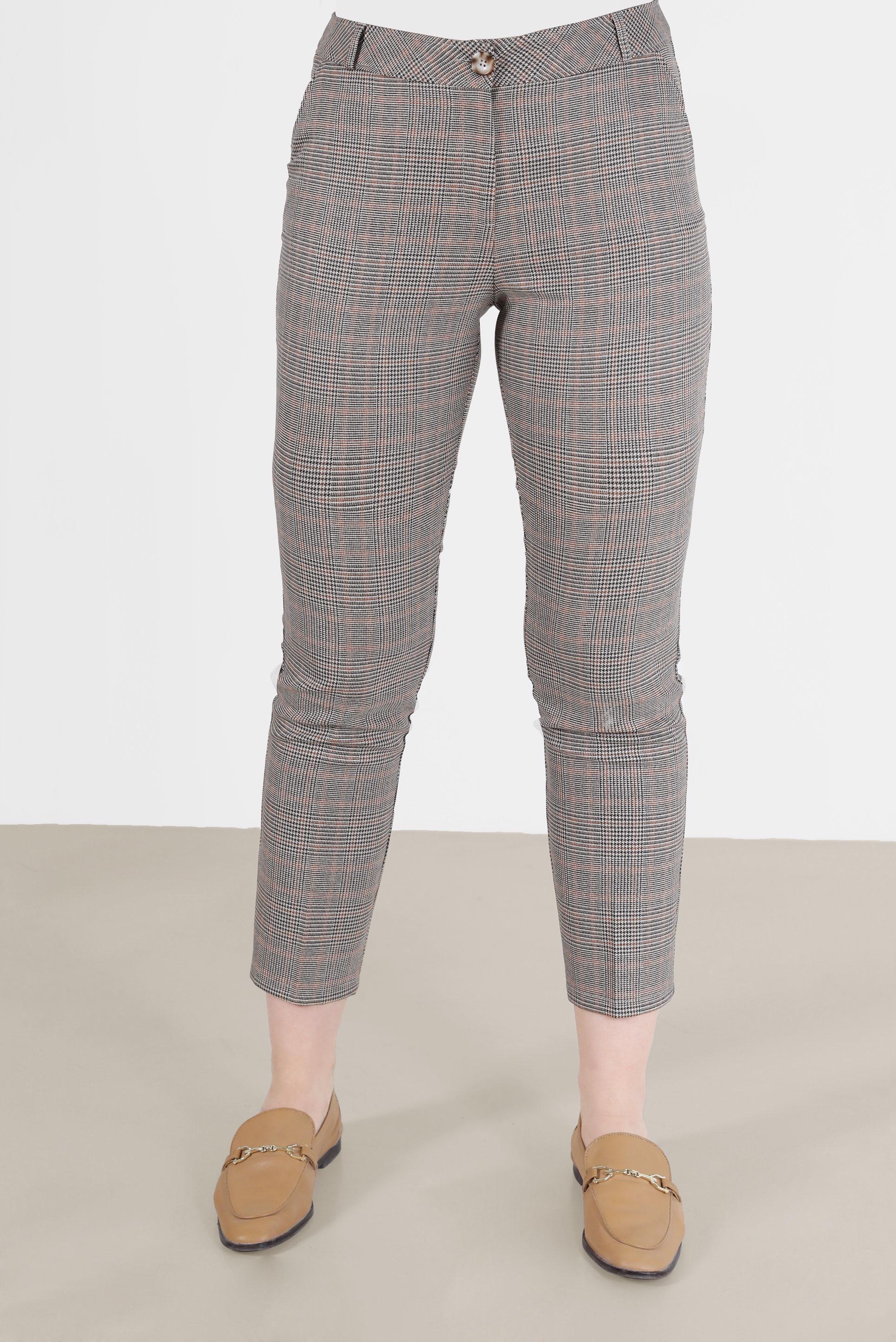 Hijab clothing ORANGE CHECKED SKINNY PANTS 70310 