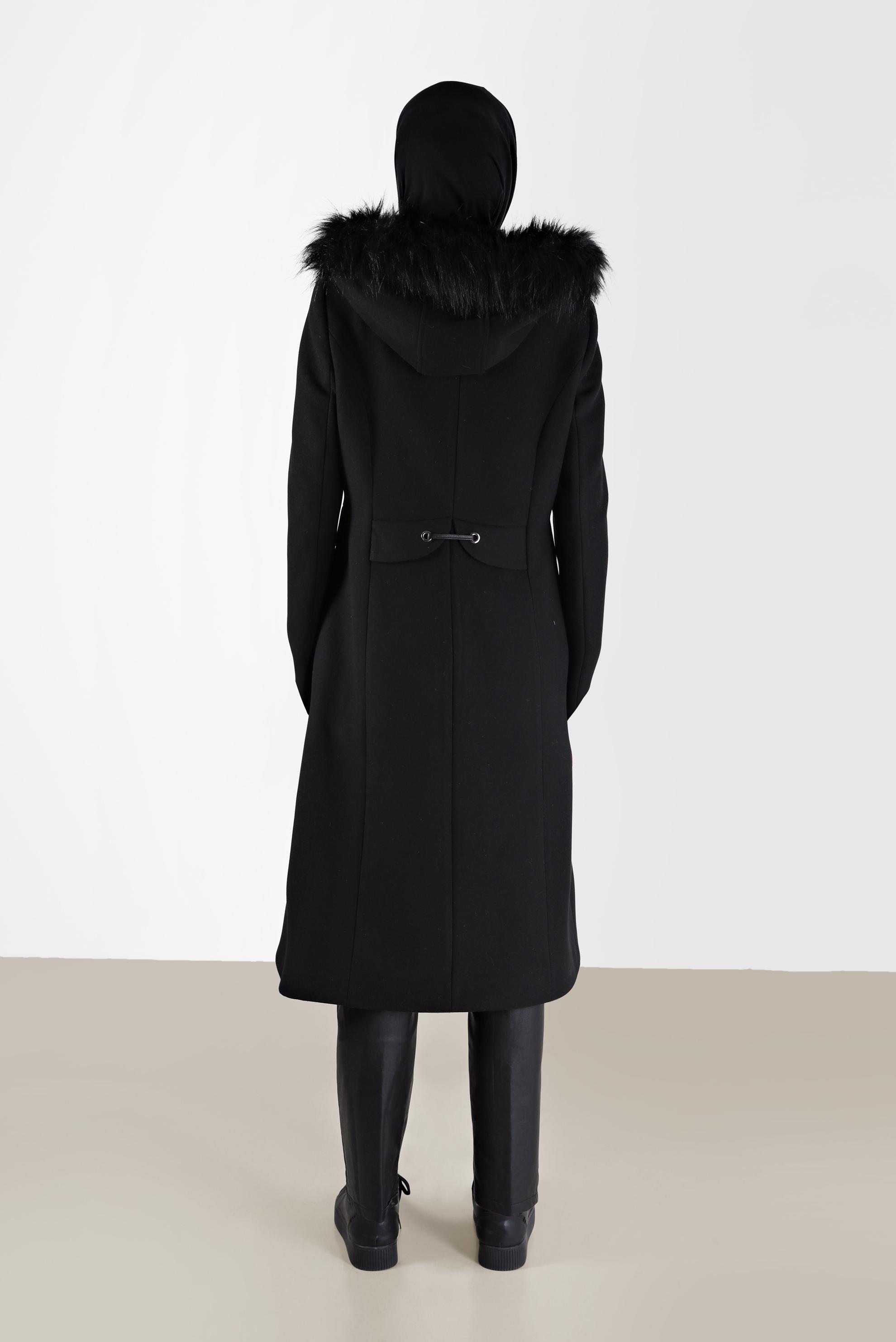 Tesettür giyim SİYAH RAHAT KESİM DERİ PANTOLON 70311 