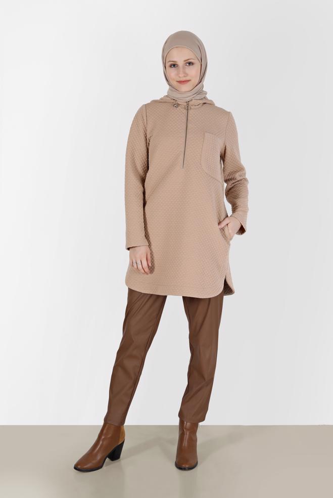 Hijab clothing  FAUX LEATHER TROUSERS 70312-1  - ALVİNA