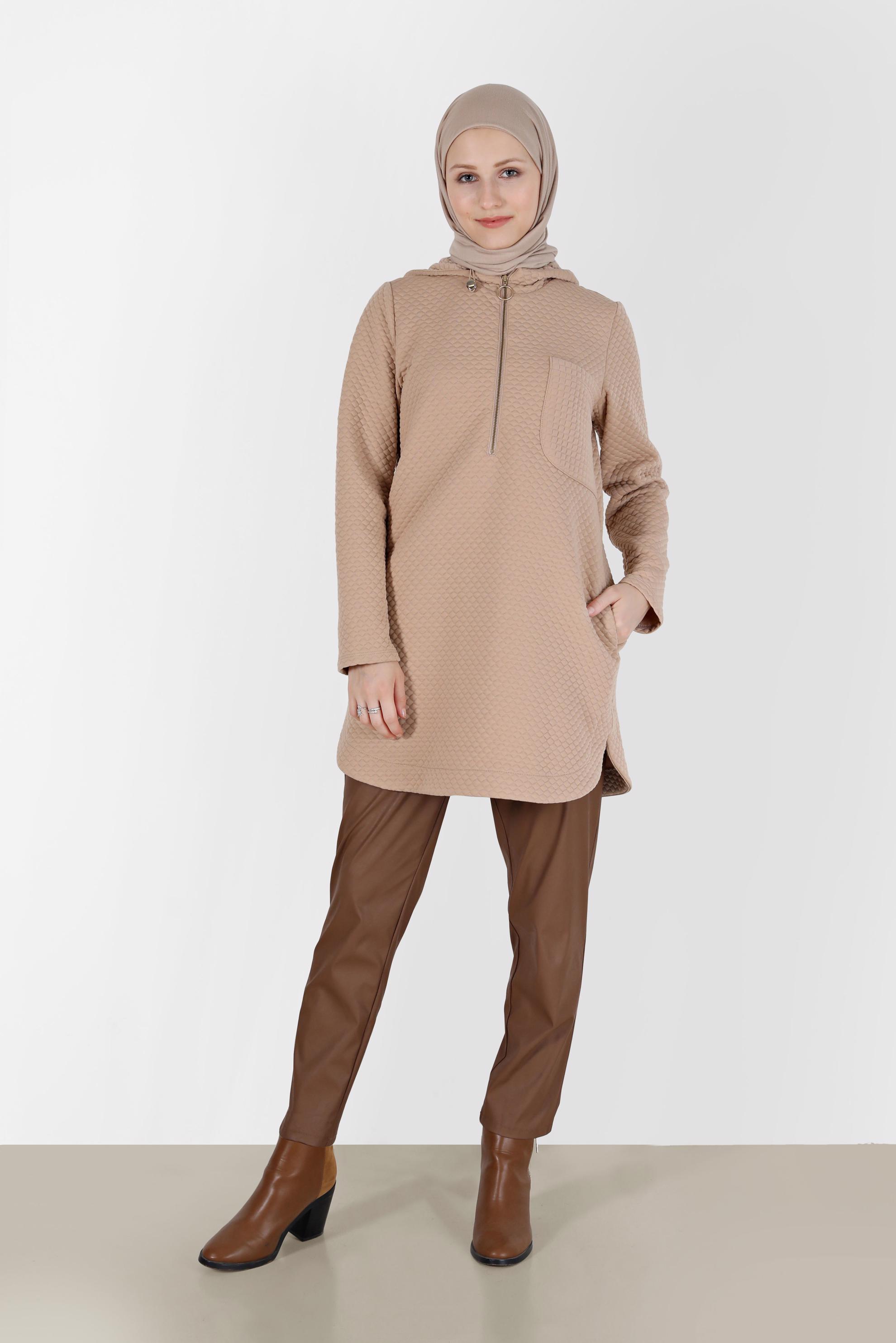 Hijab clothing TABA FAUX LEATHER TROUSERS 70312-1 