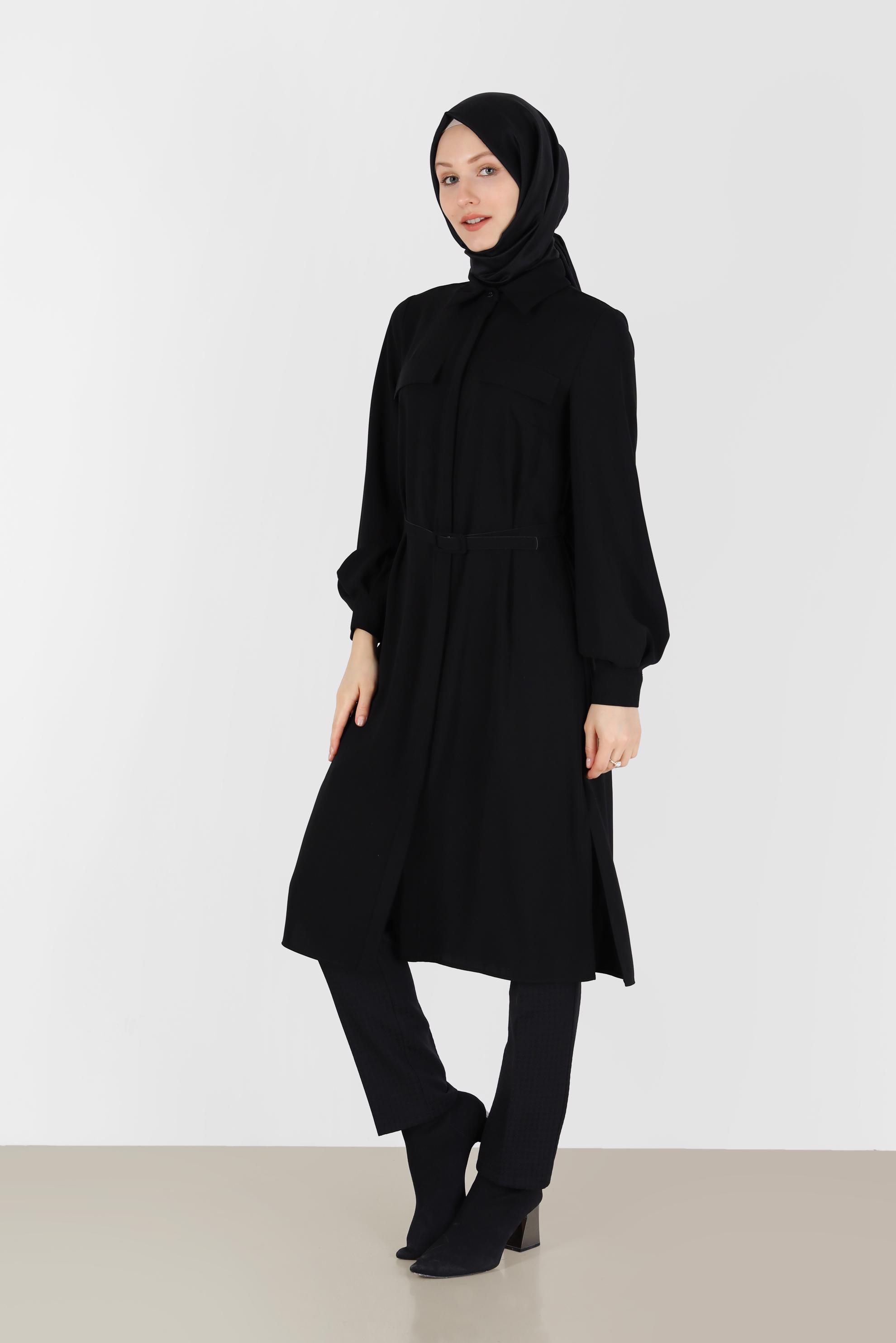 Tesettür giyim SİYAH DÜZ KESİM PANTOLON 70313 