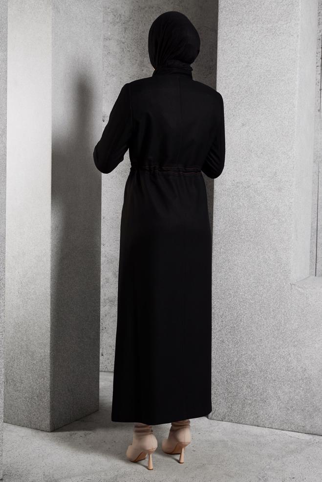 Vêtements hijab NOIR COUCHE DE FINITION À COL MAO 10471 - ALVİNA