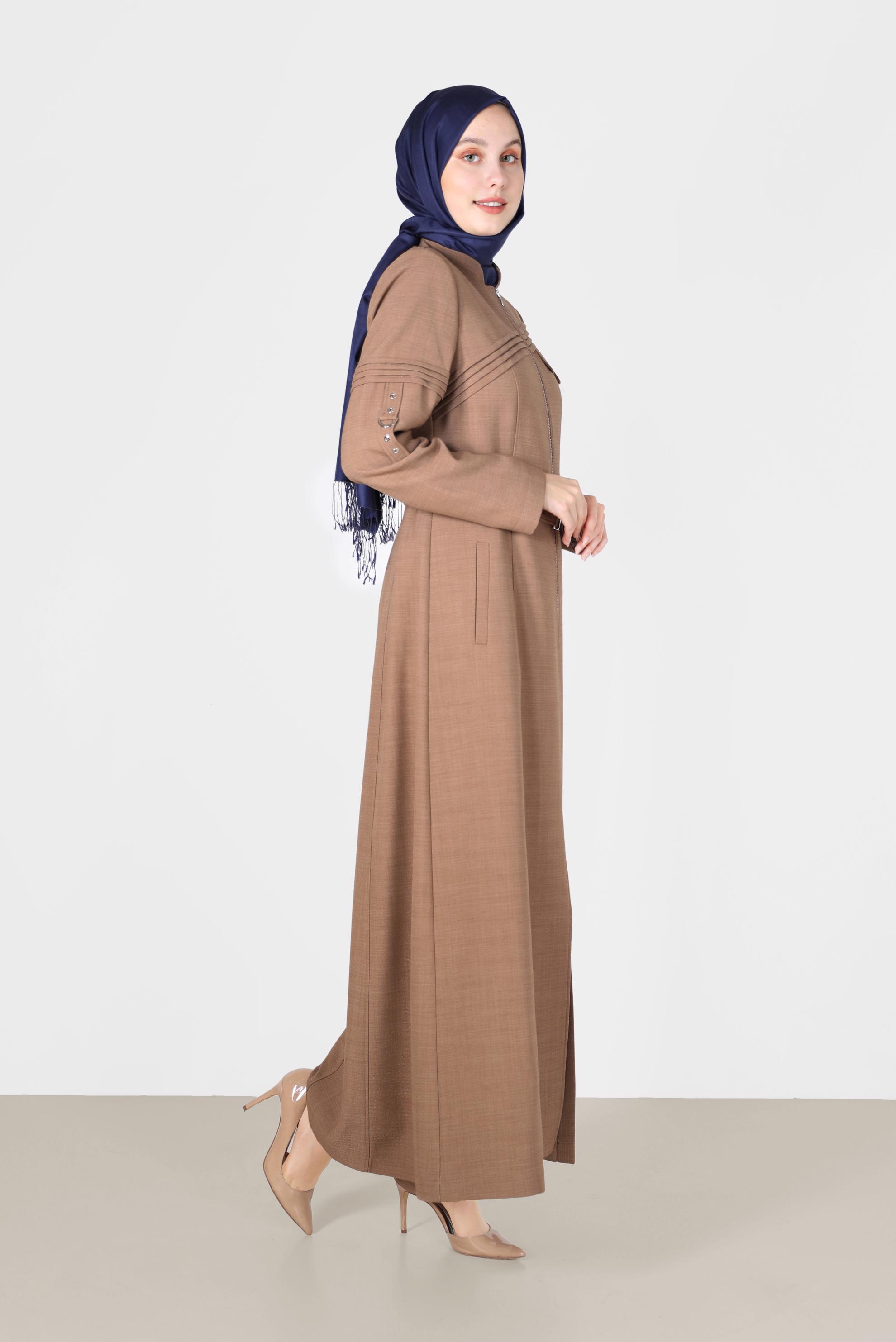 Vêtements hijab BRUN COUCHE DE FINITION CEINTURÉE 10474
