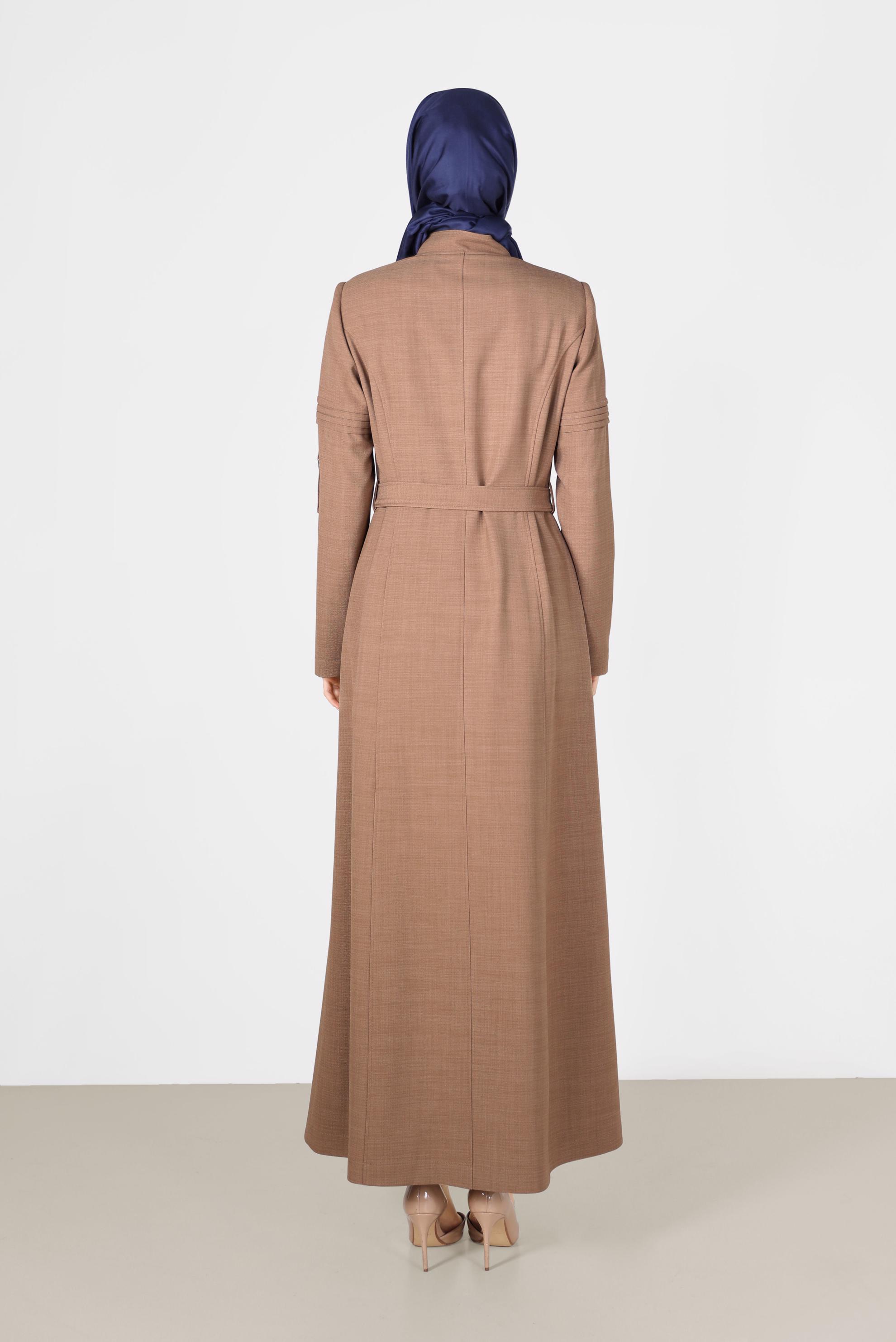 Vêtements hijab BRUN COUCHE DE FINITION CEINTURÉE 10474