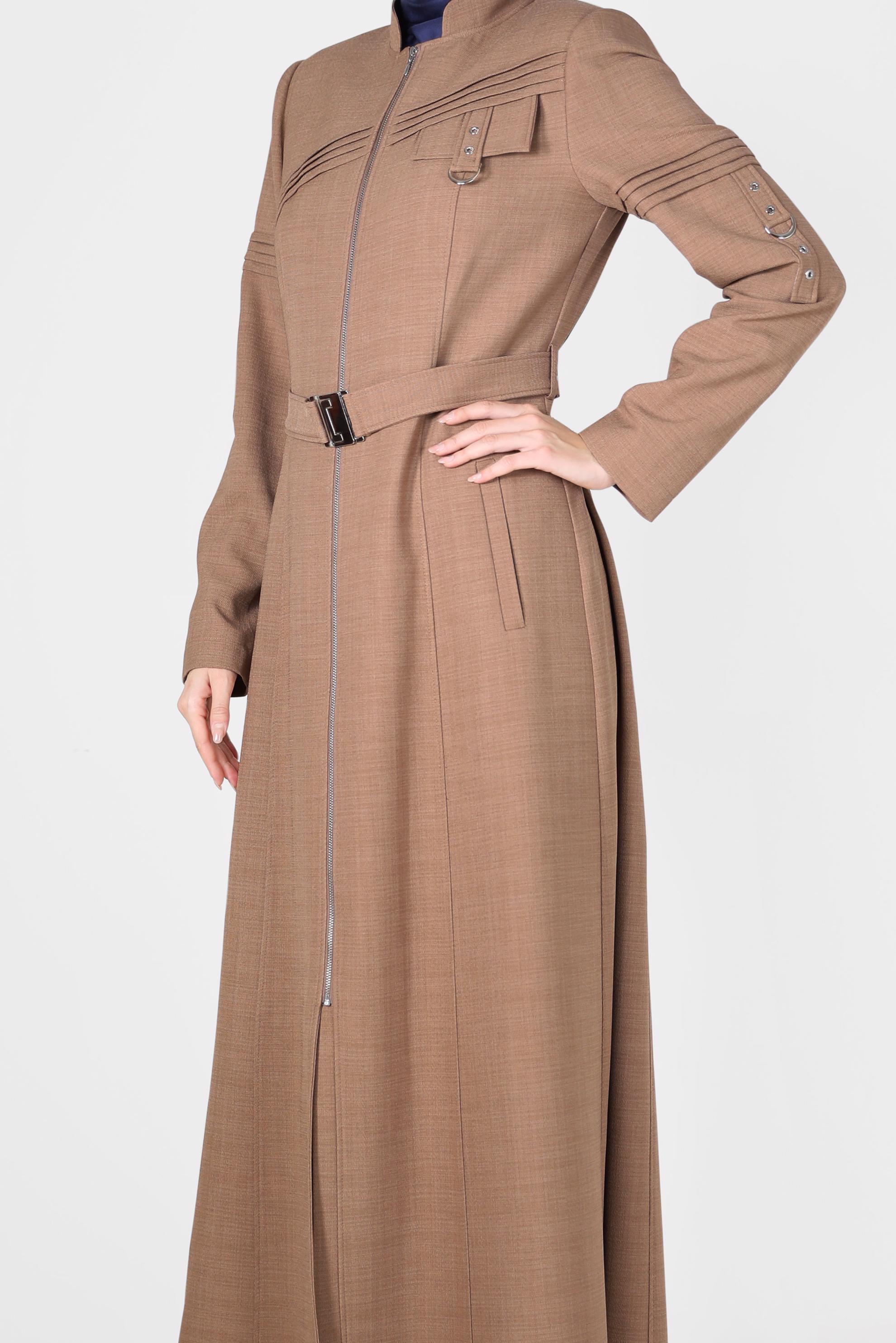 Vêtements hijab BRUN COUCHE DE FINITION CEINTURÉE 10474