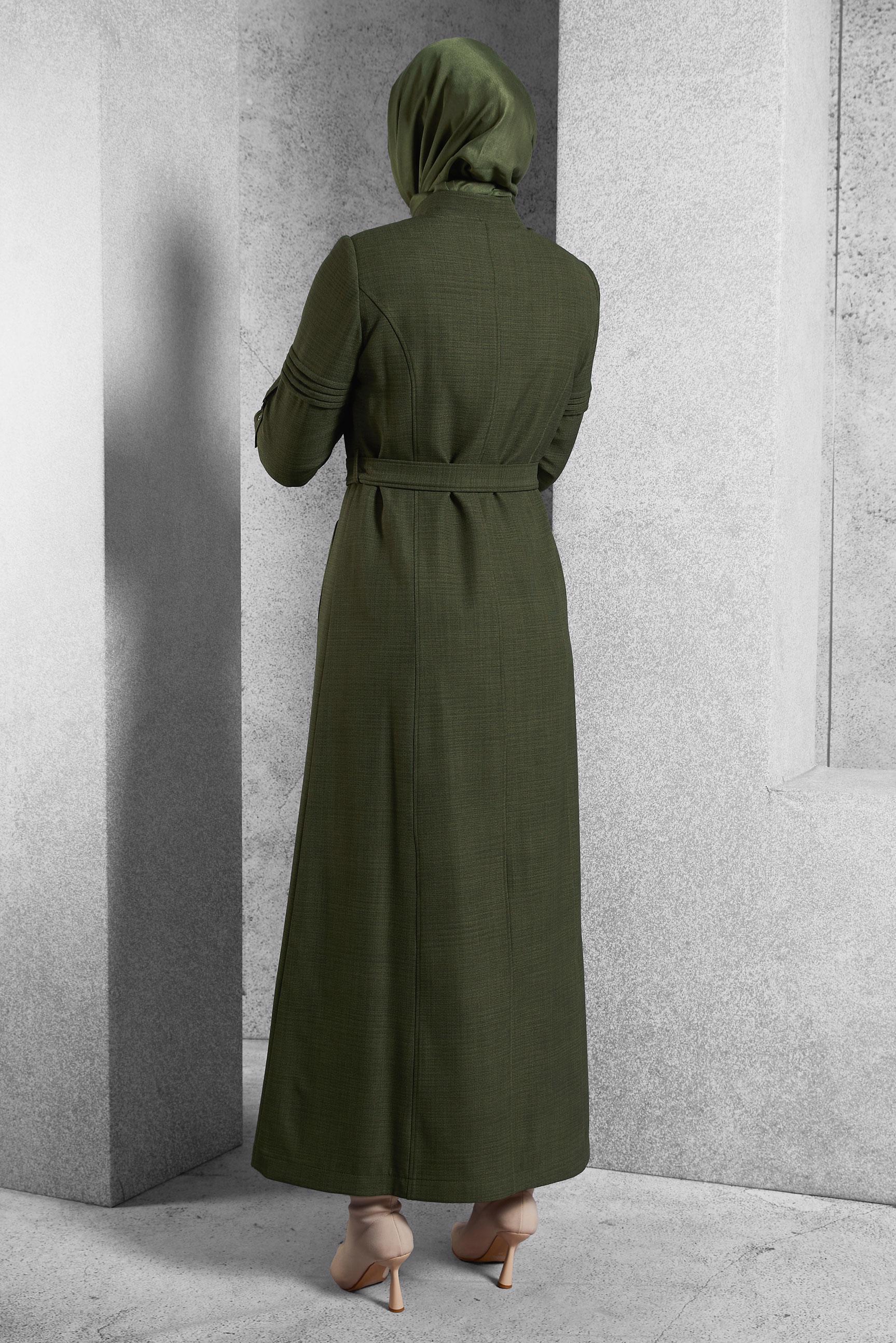 Vêtements hijab KAKI COUCHE DE FINITION CEINTURÉE 10474