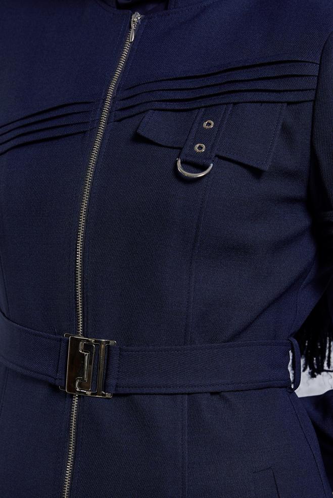 Vêtements hijab BLEU MARINE COUCHE DE FINITION CEINTURÉE 10474 - ALVİNA