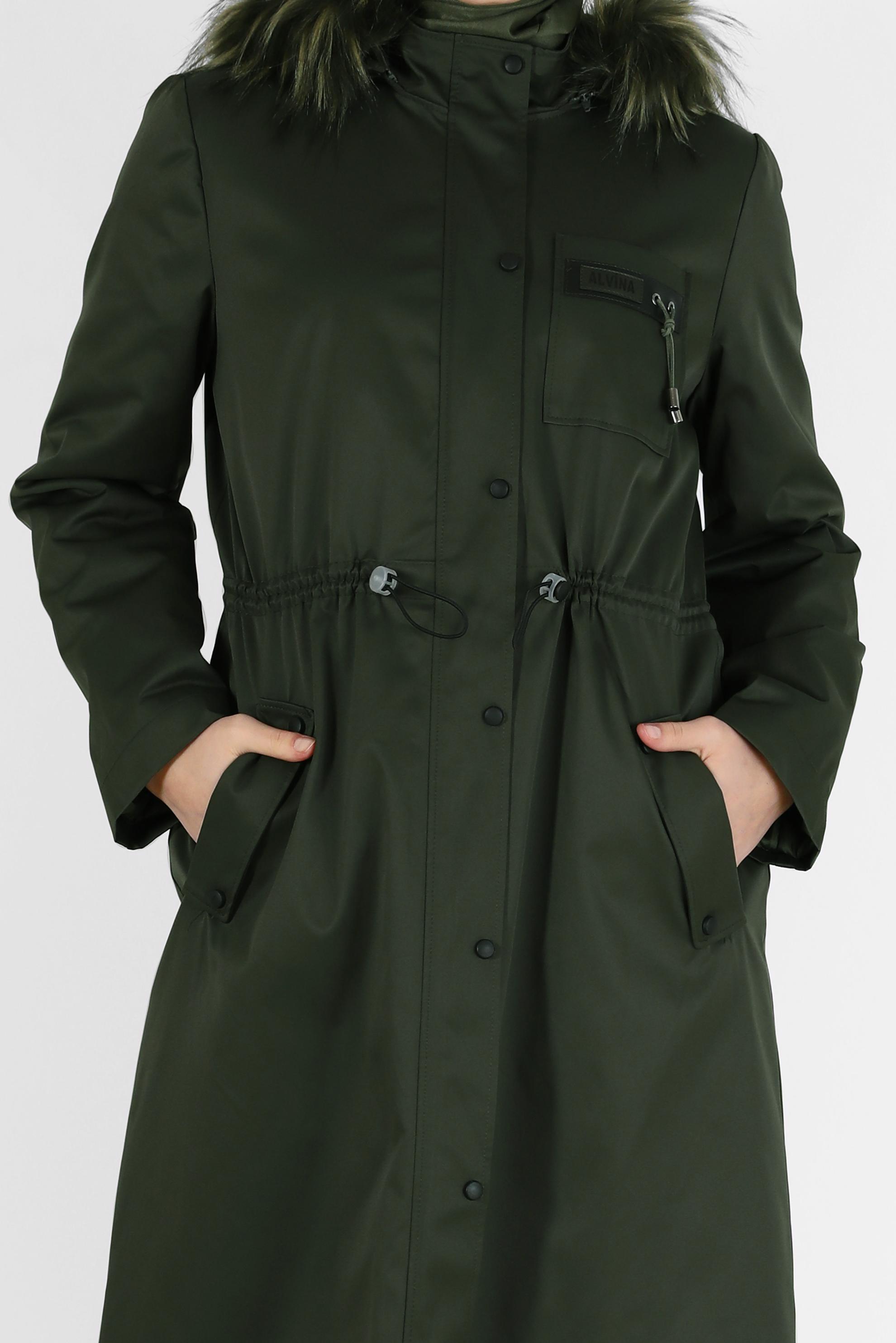 Vêtements hijab KAKI PARKA À CAPUCHE TAILLE FRONCÉE 90201